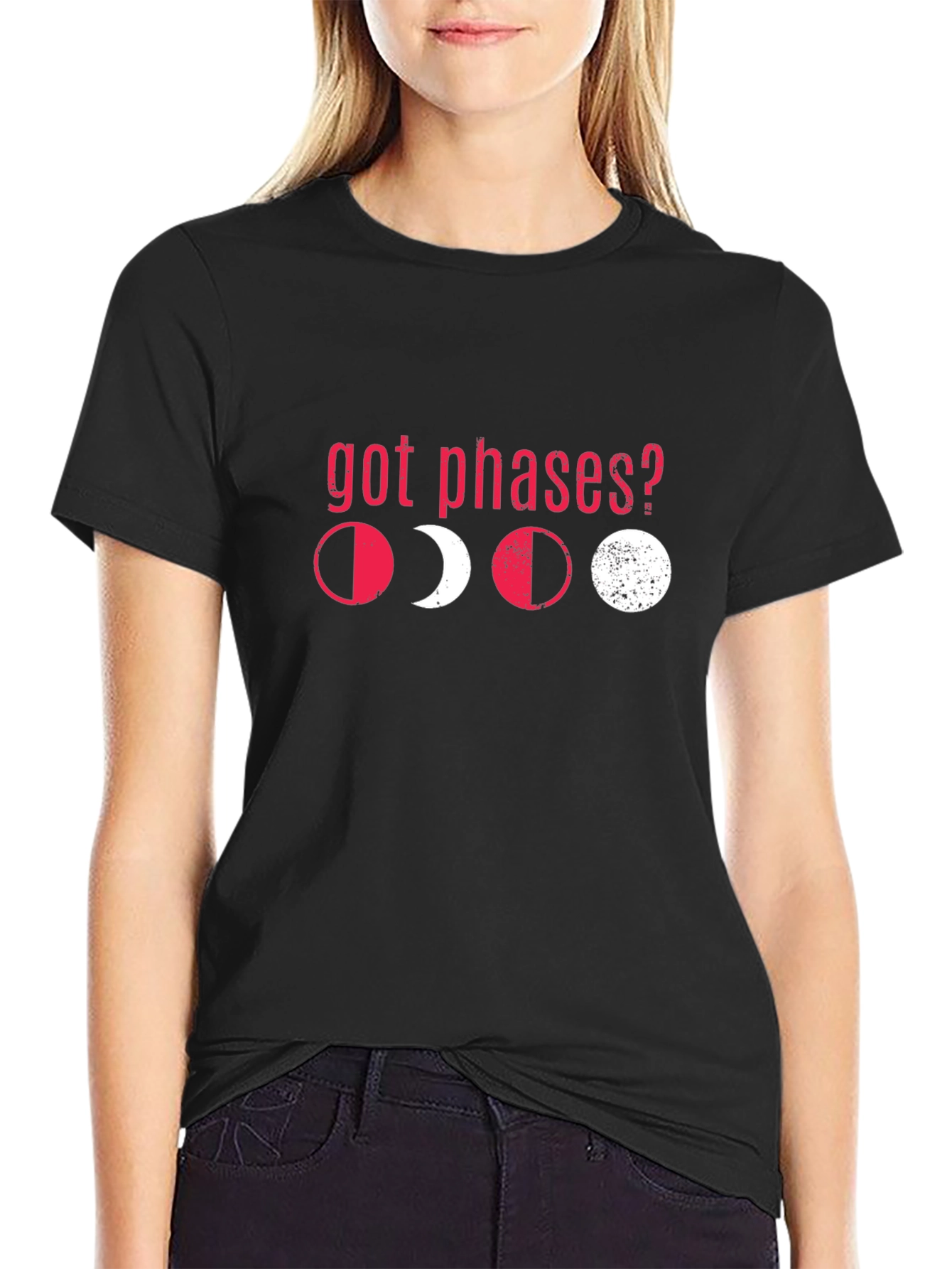 Got Phases? Black Graphic T-Shirt