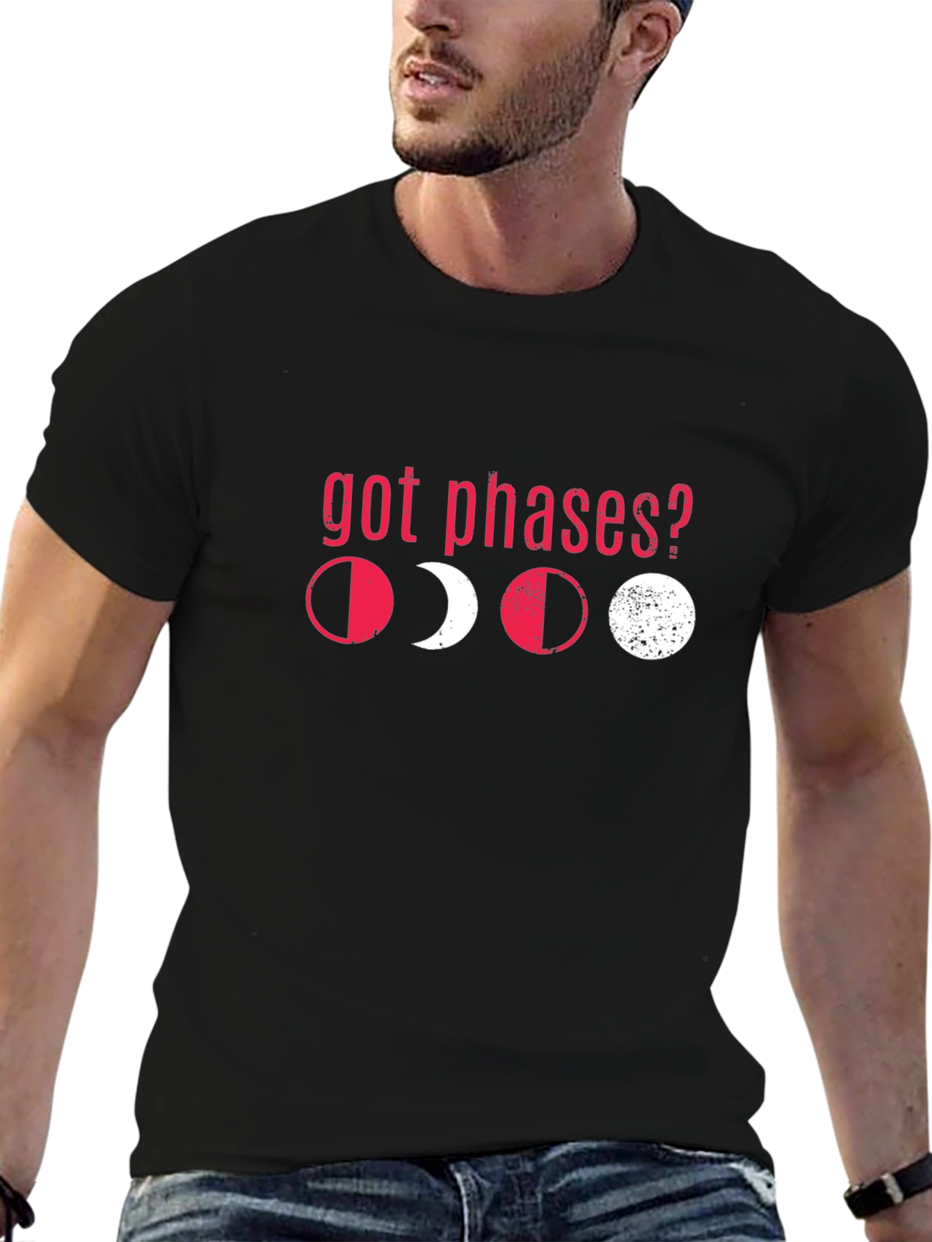 Got Phases? Black Graphic T-Shirt