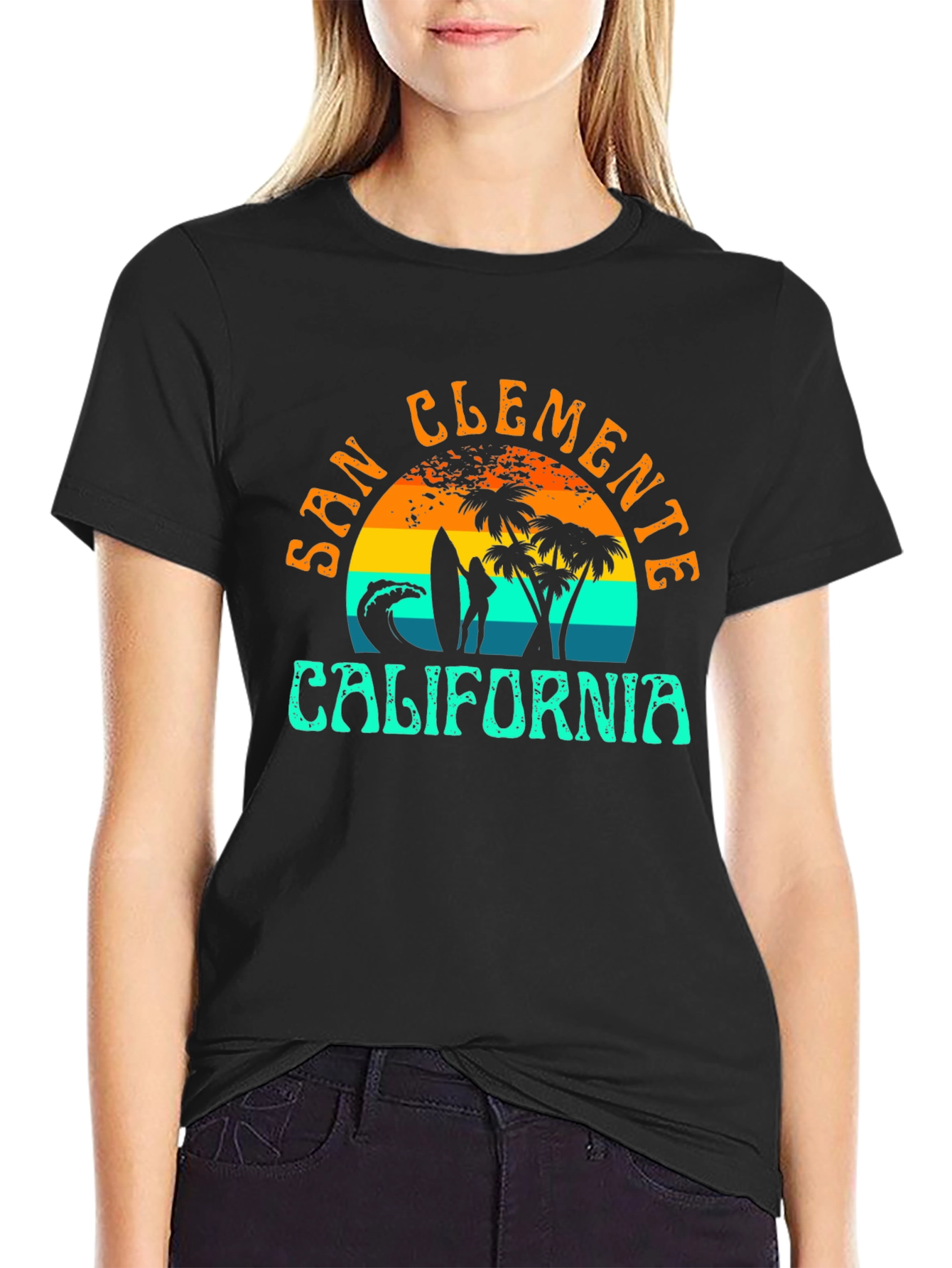 San Clemente California T-Shirt Retro Surf Design