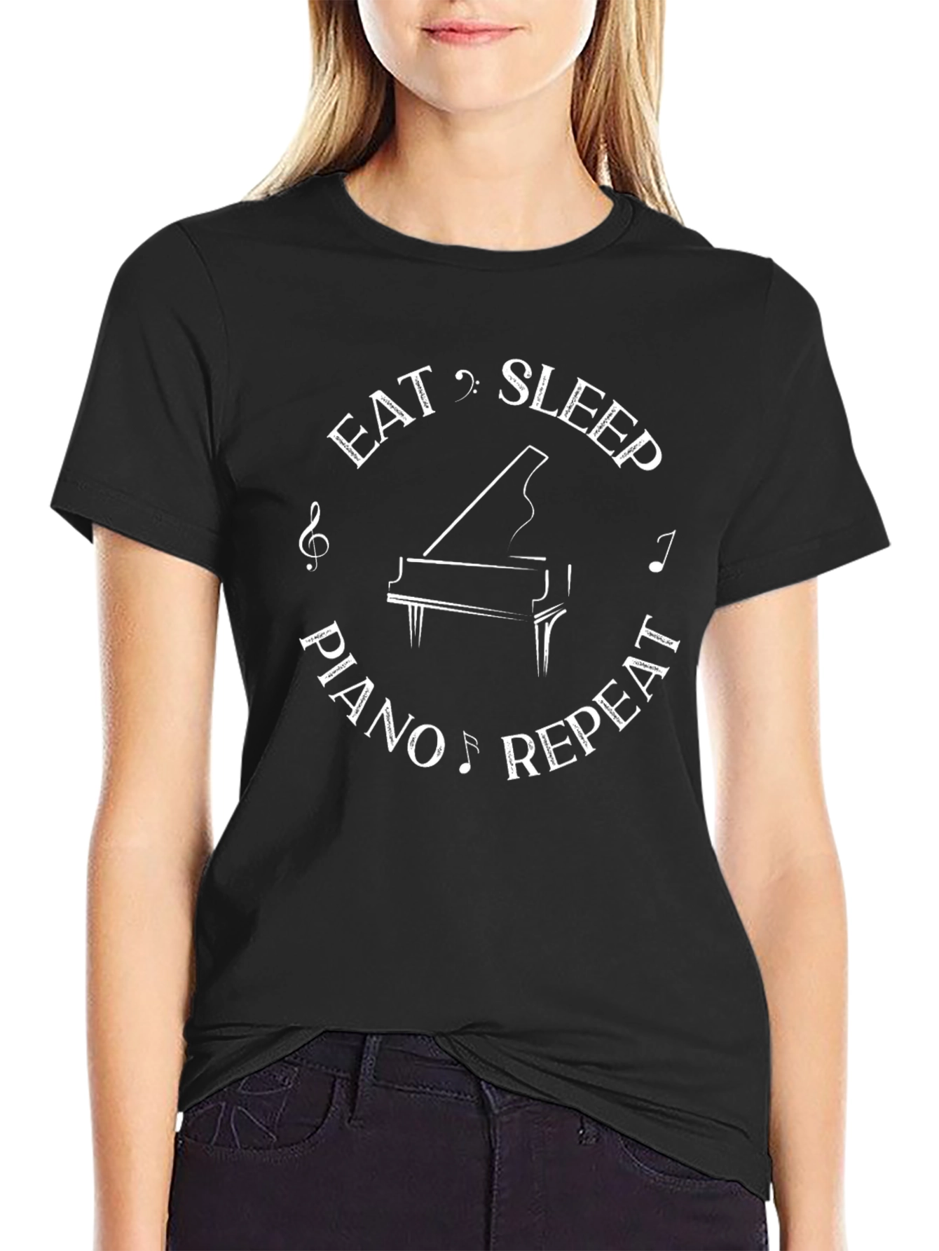 Eat Sleep Piano Repeat T-Shirt - Musicians Gift