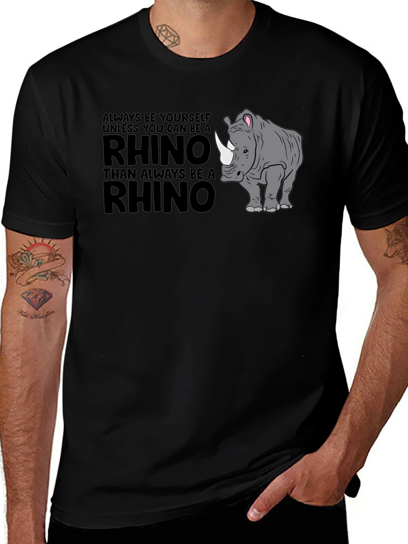 Always Be Yourself Rhino Black T-Shirt