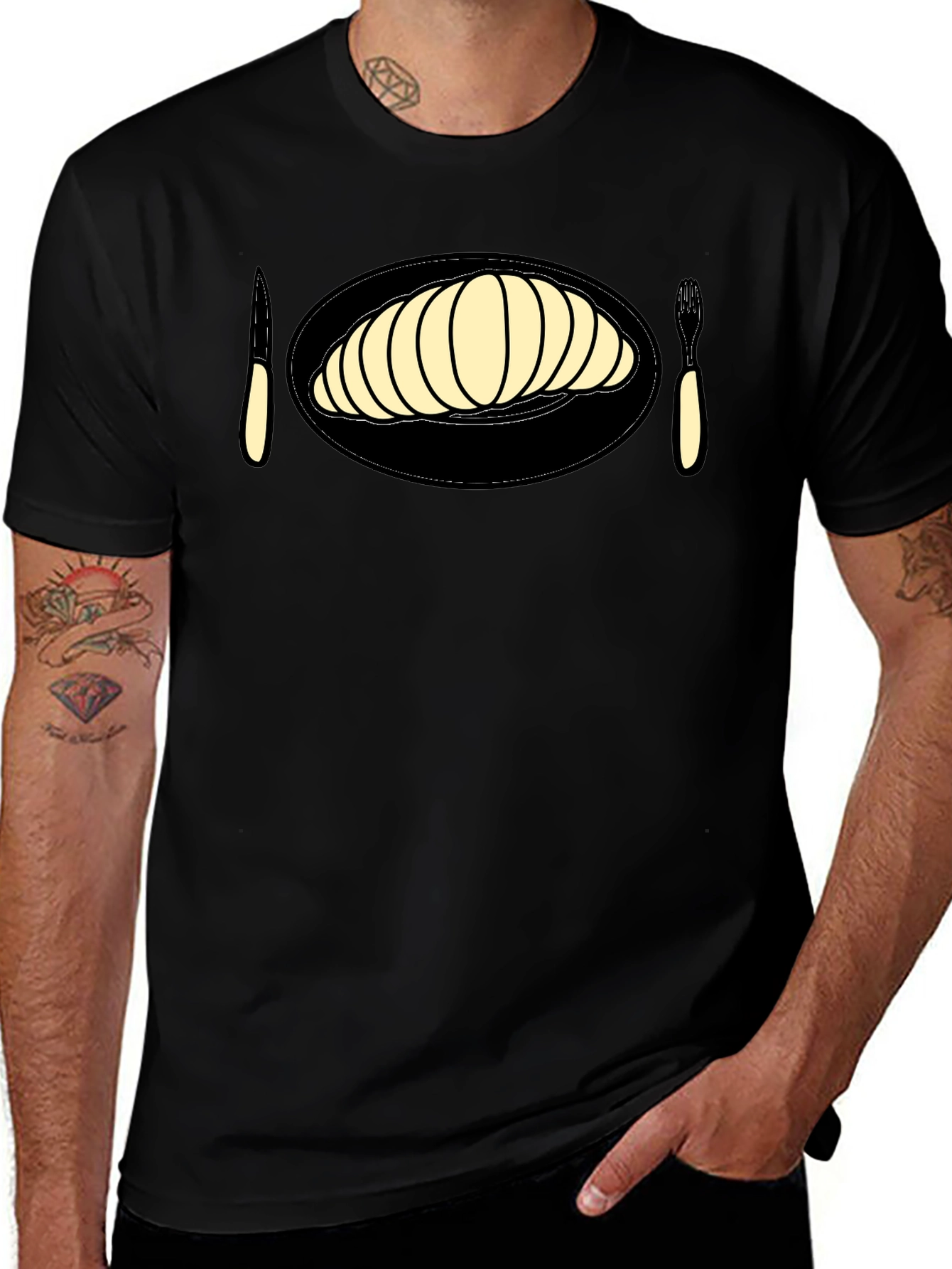 Croissant Graphic Tee - Unique Foodie Fashion