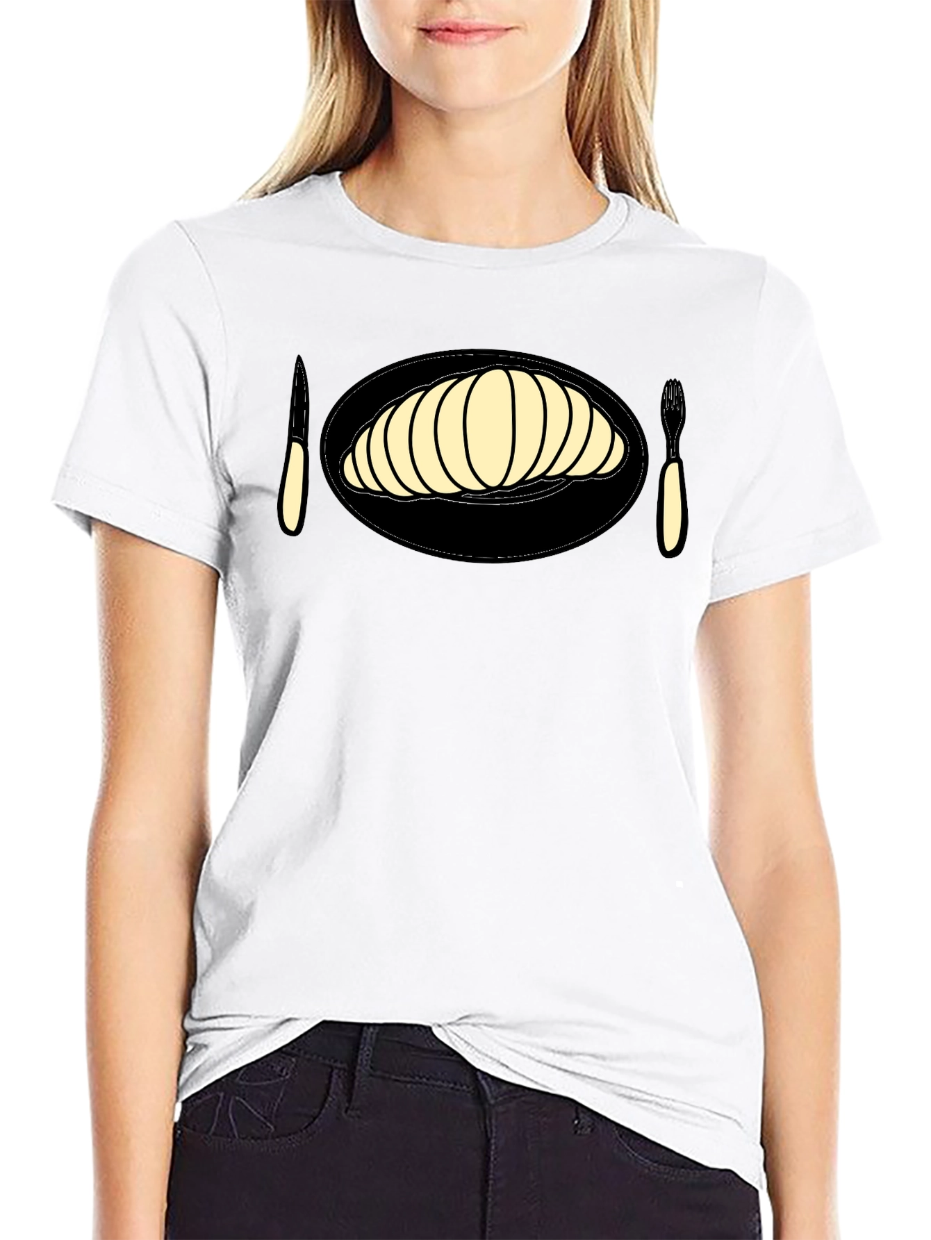 Croissant Graphic Tee - Unique Foodie Fashion