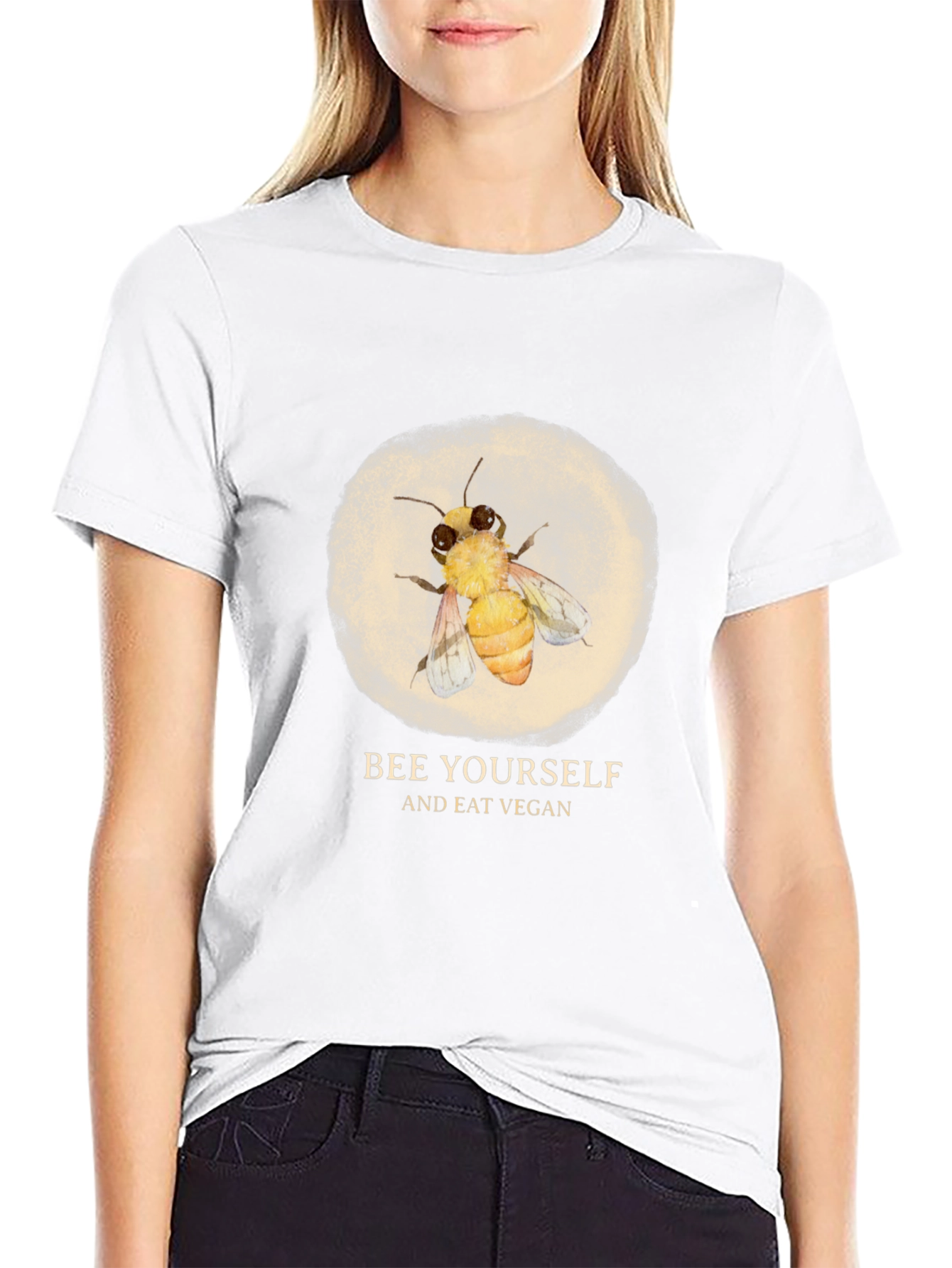 Bee Yourself Vegan T-Shirt - Black Graphic Tee