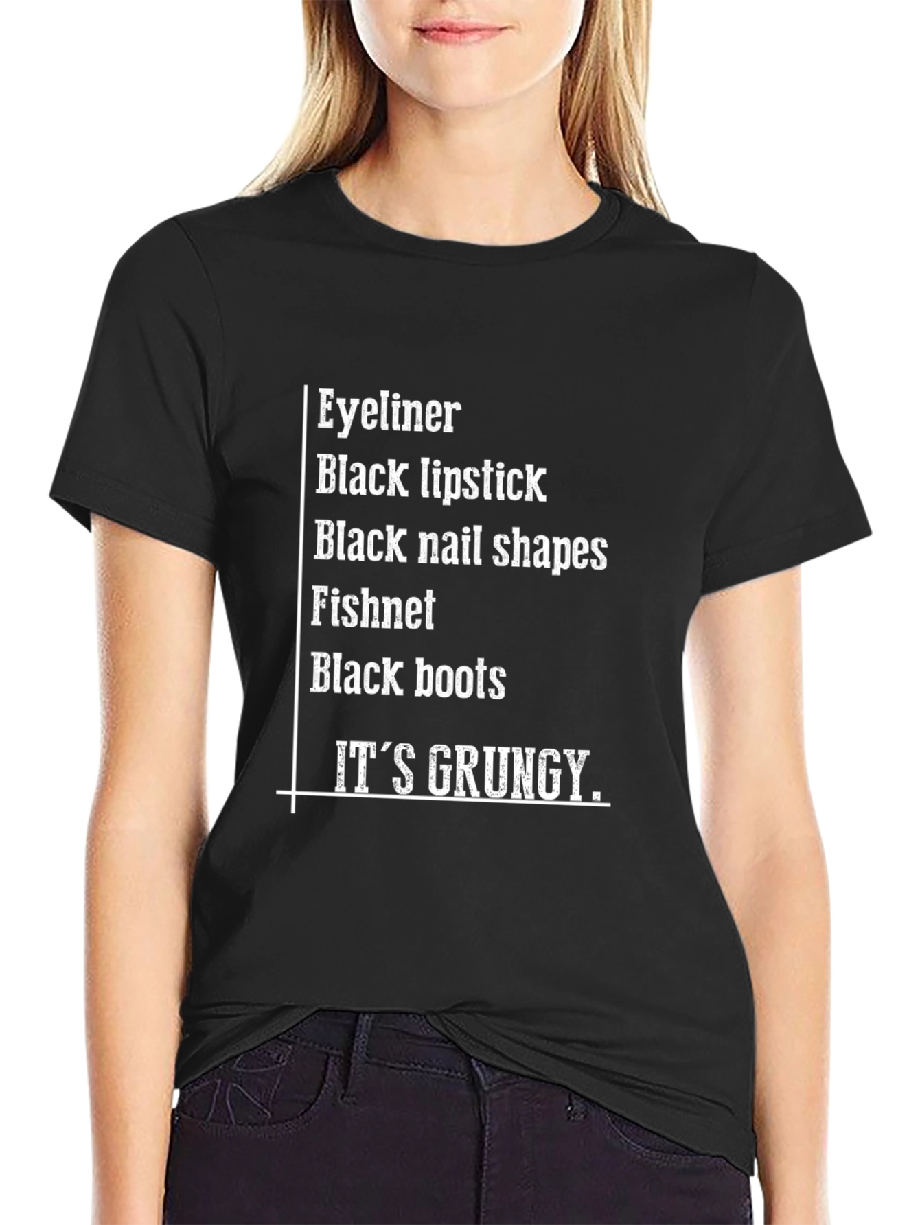 Grunge Aesthetic T-Shirt - Eyeliner Boots
