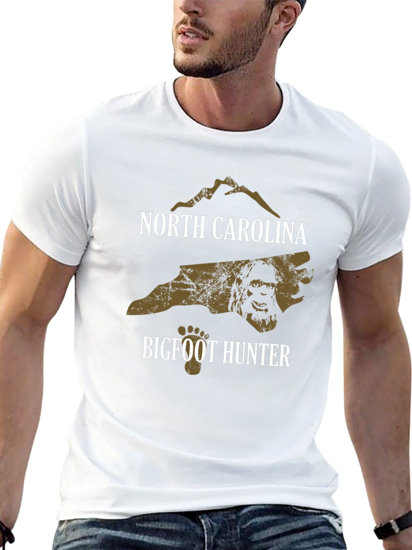 North Carolina Bigfoot Hunter Graphic T-Shirt