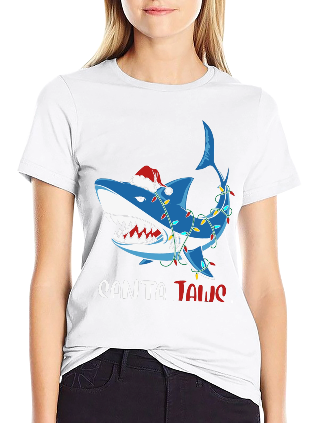 Santa Jaws Christmas Shark T-Shirt