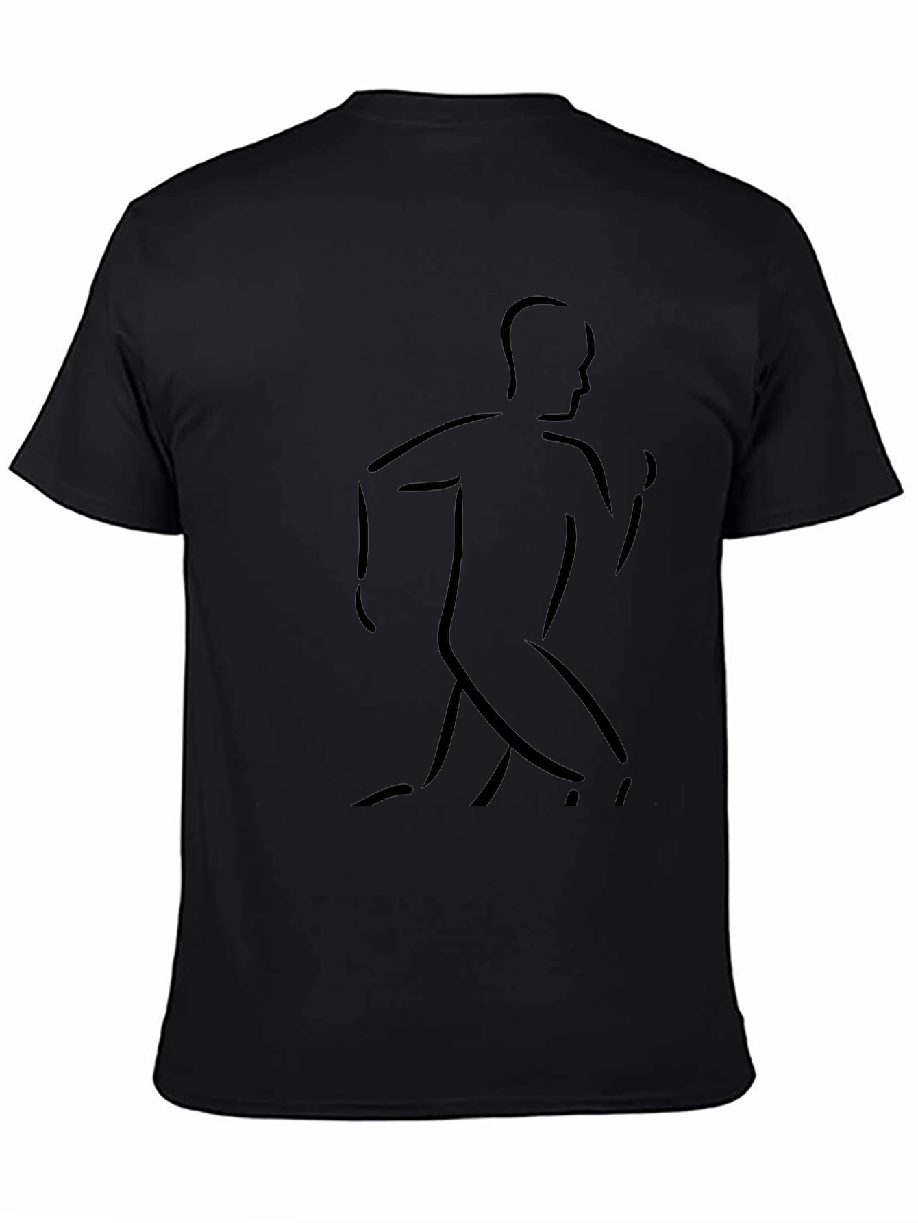 Mens Running Silhouette Graphic Tee - Black