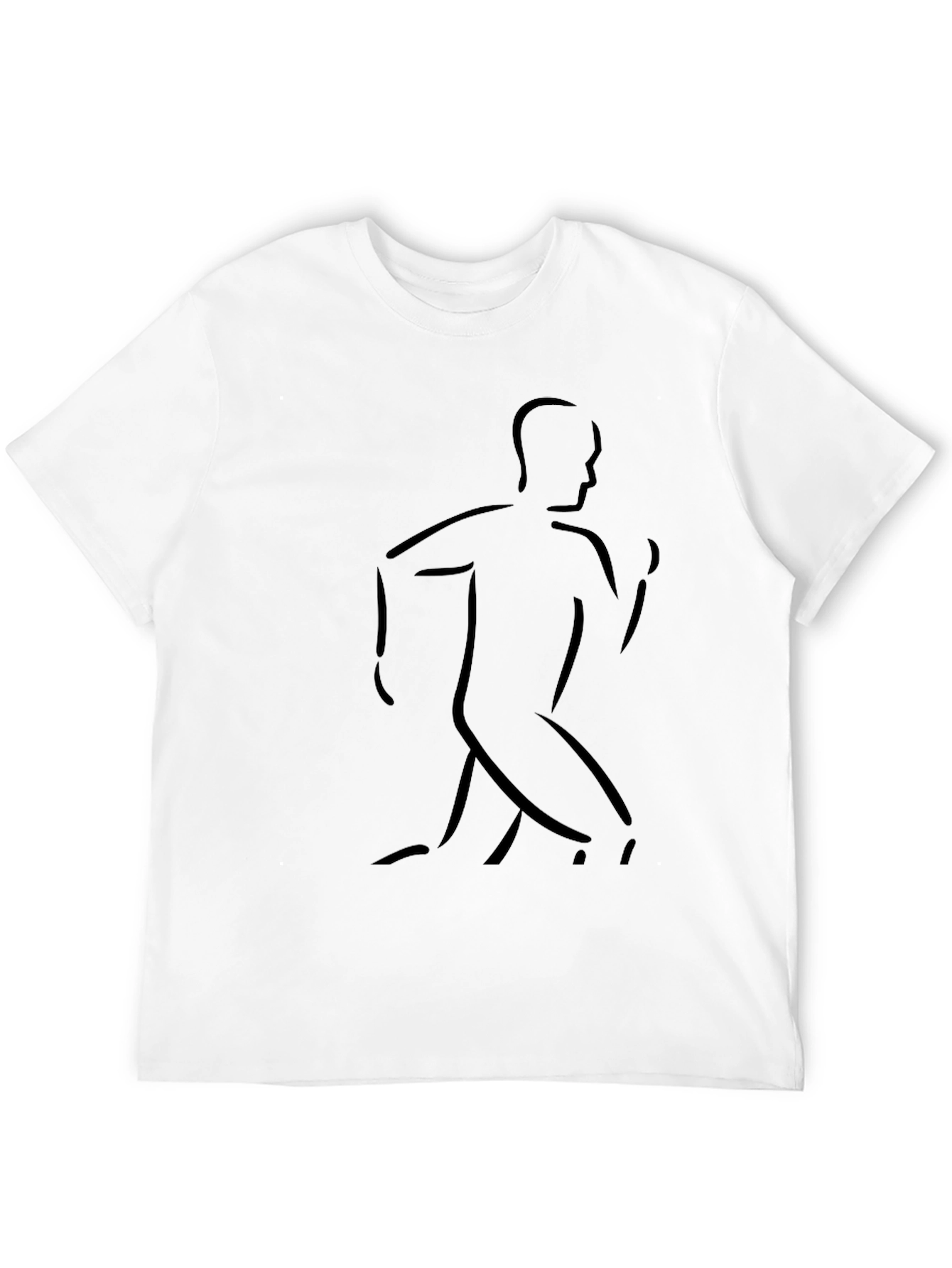 Mens Running Silhouette Graphic Tee - Black