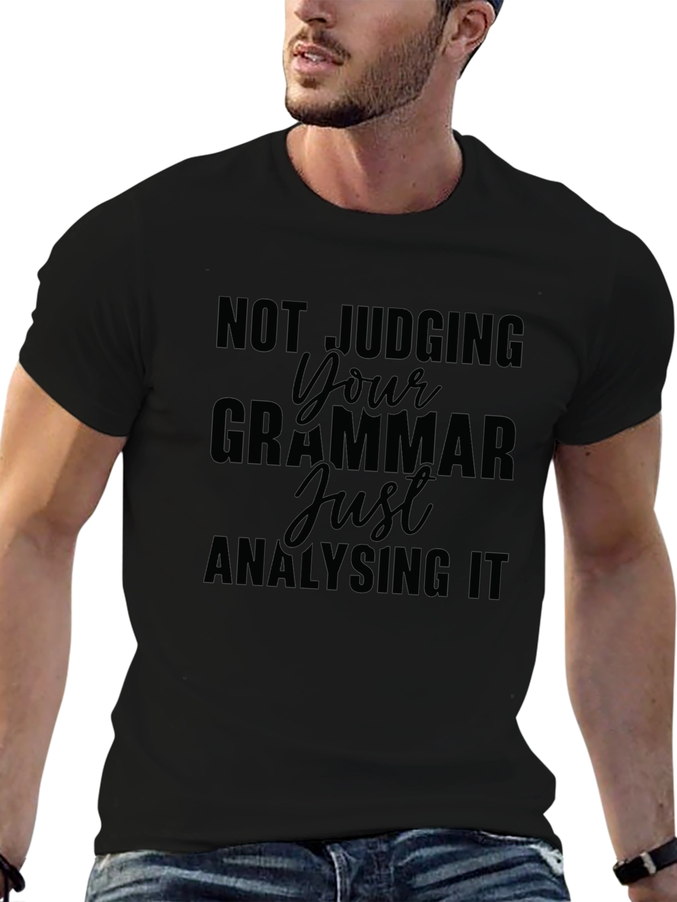 Funny Grammar Analyst Black T-Shirt