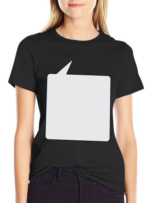 Black T-Shirt with Speech Bubble Design