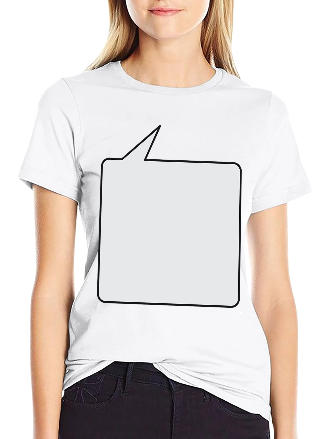Black T-Shirt with Speech Bubble Design