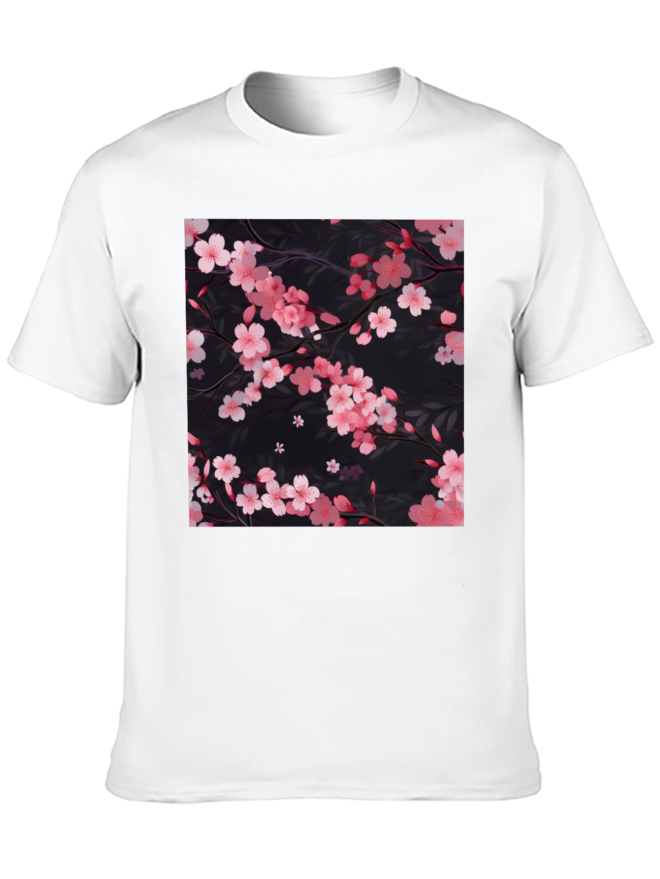 Cherry Blossom Print Black T-Shirt