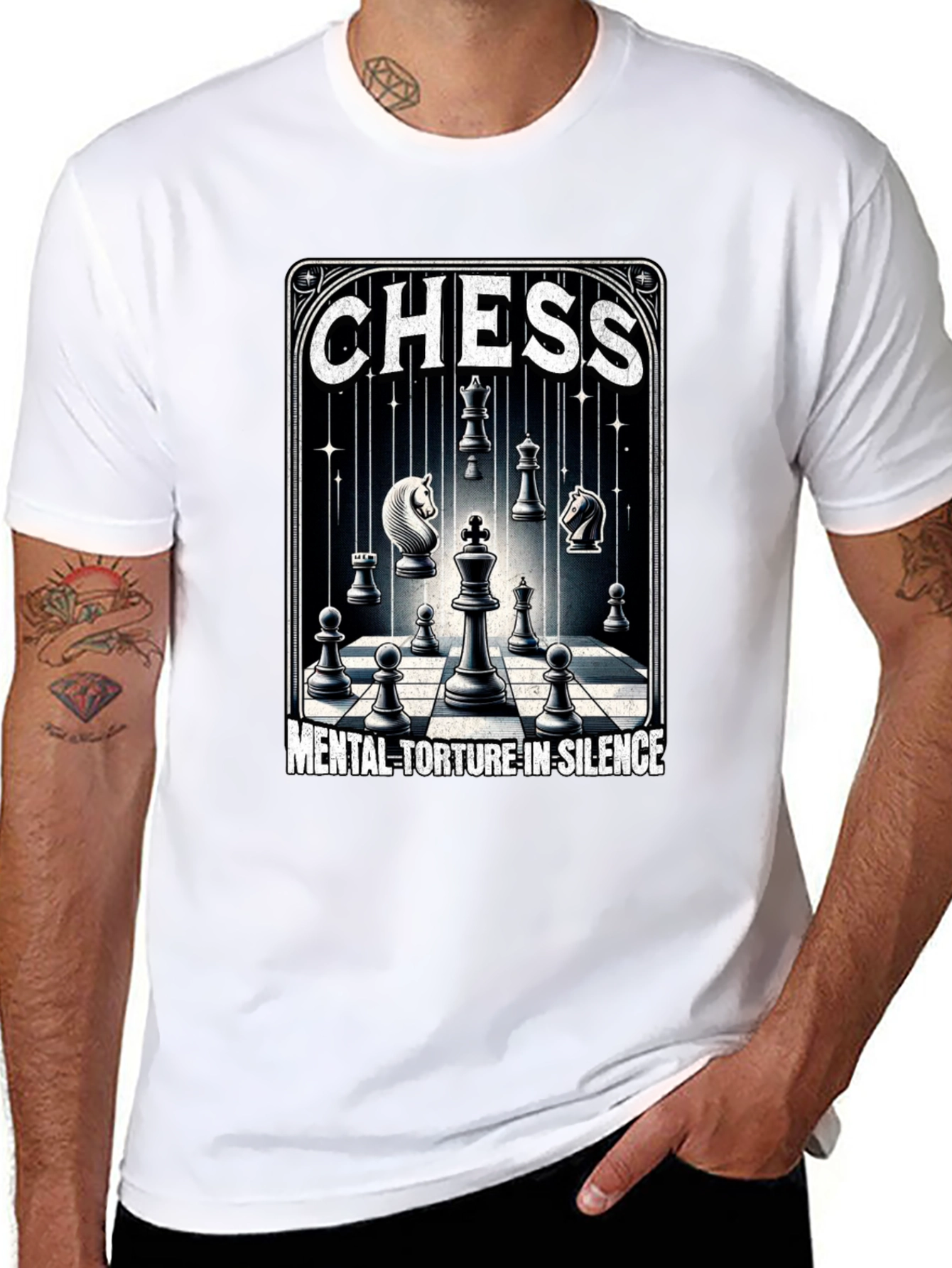 Chess Mental Torture Black T-Shirt