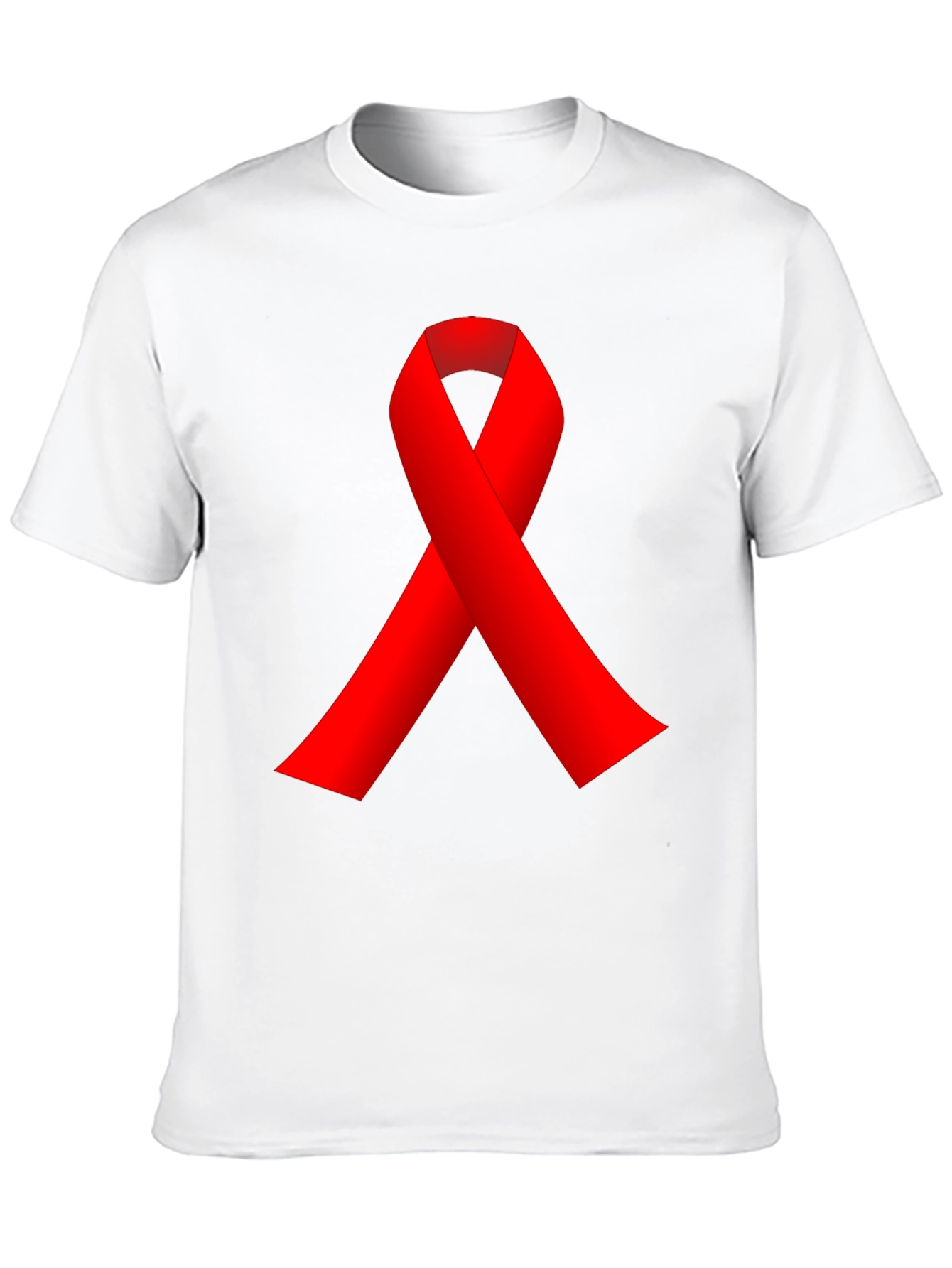 Red Ribbon Black T-Shirt - AIDS Awareness