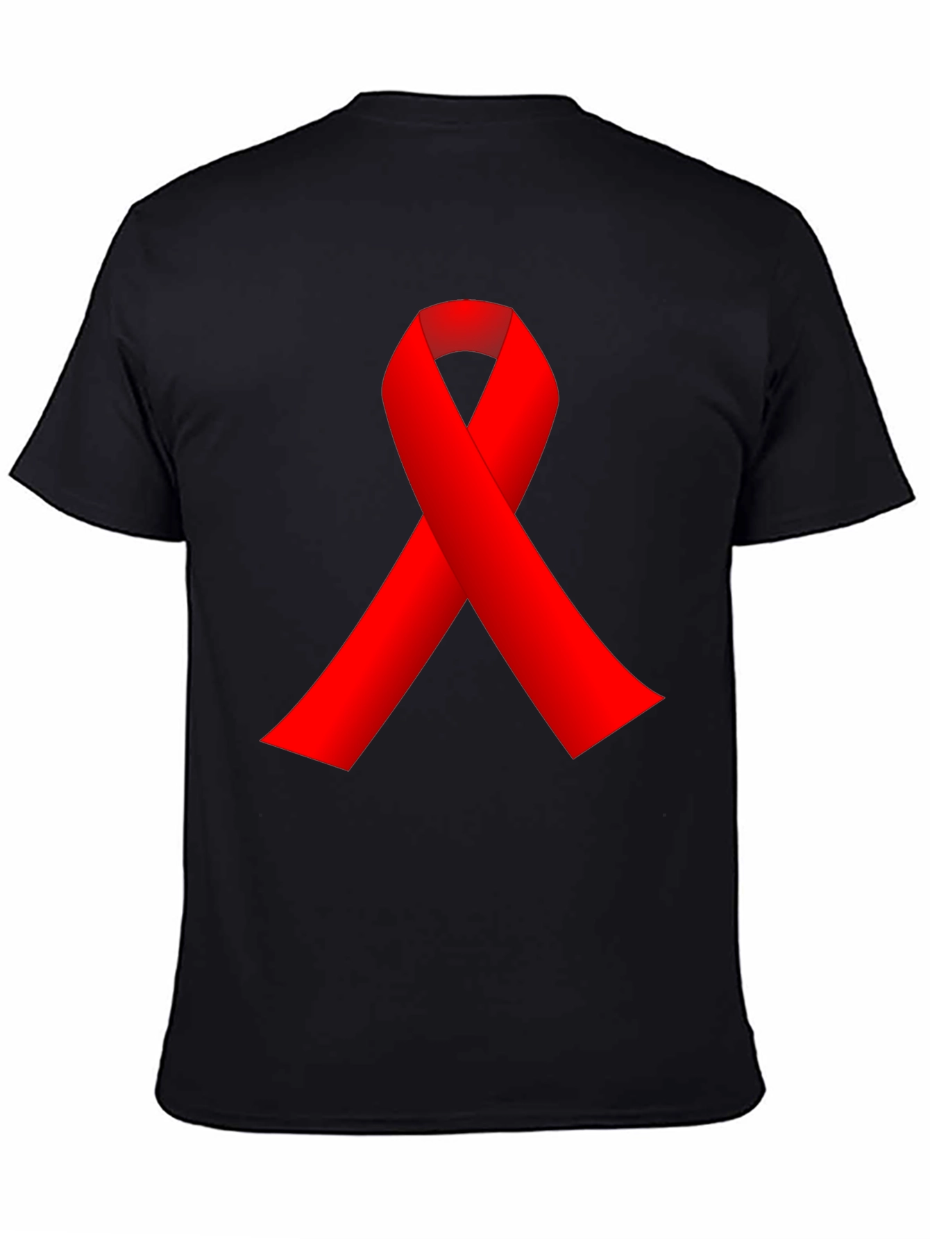 Red Ribbon Black T-Shirt - AIDS Awareness