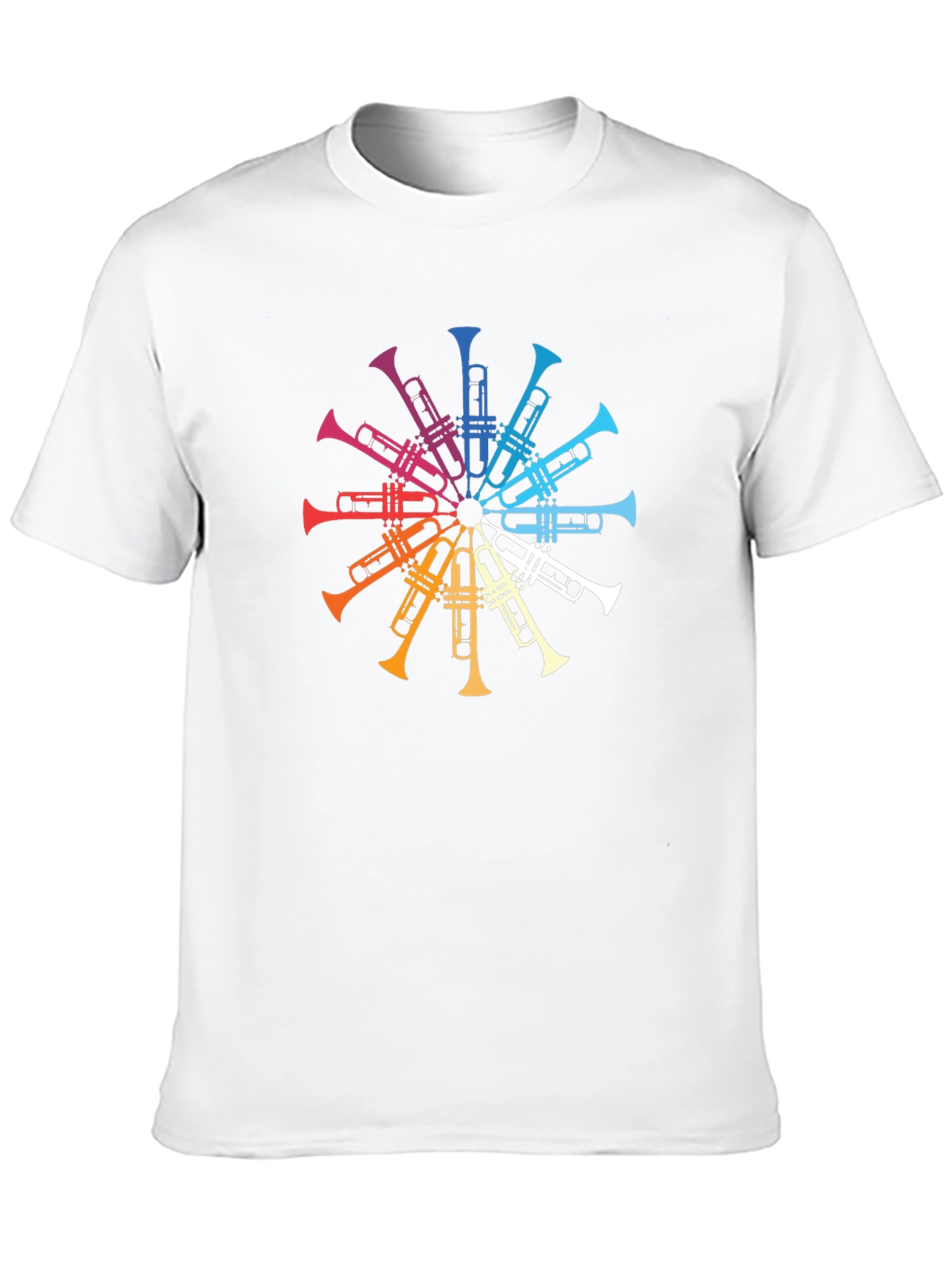 Rainbow Trumpet Circle Graphic Tee - Black T-Shirt