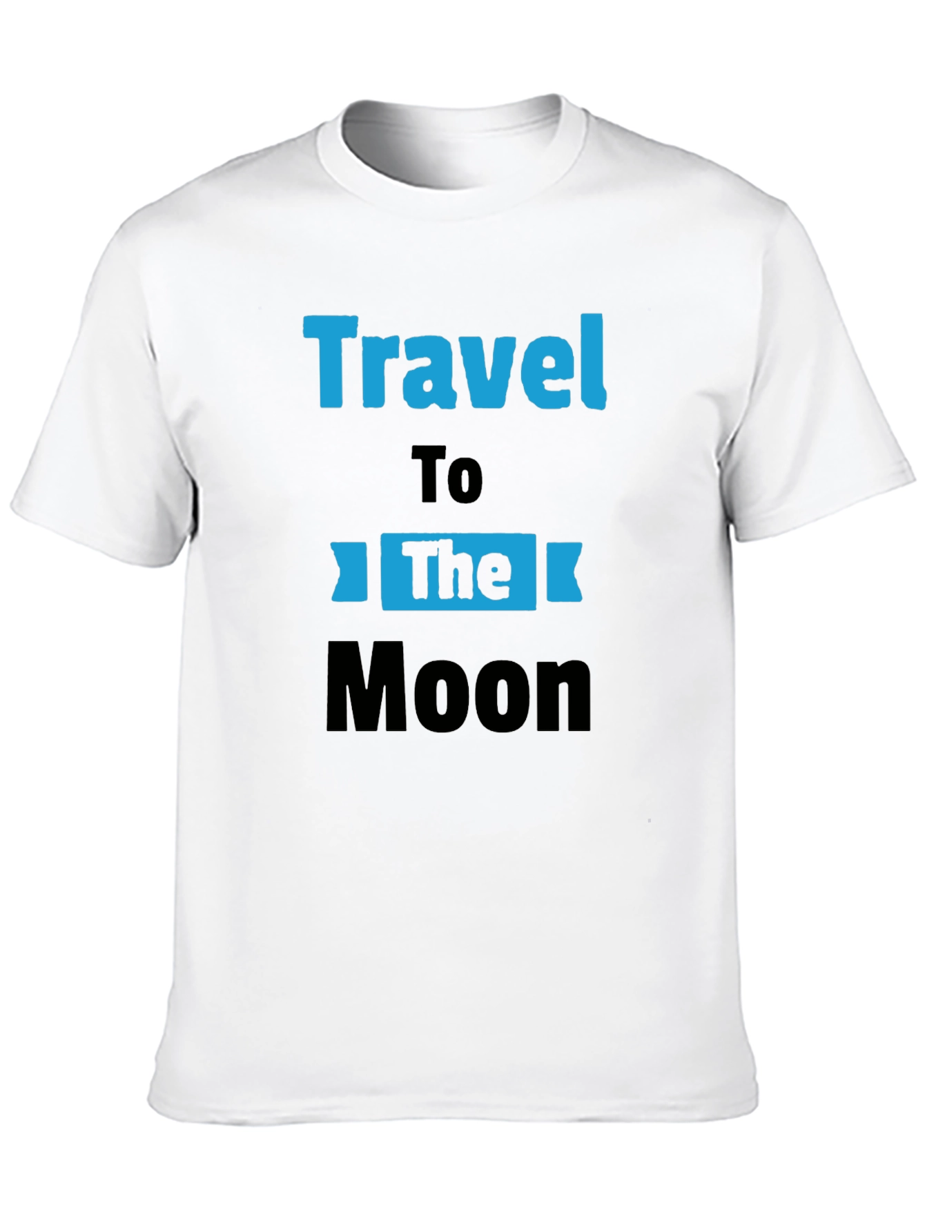 Travel to the Moon Black Graphic T-Shirt