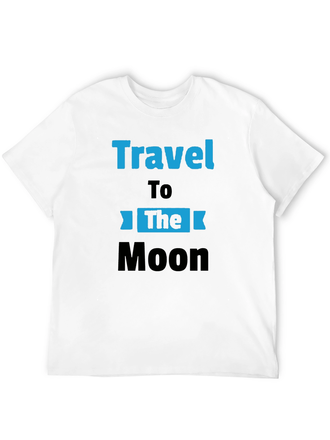 Travel to the Moon Black Graphic T-Shirt