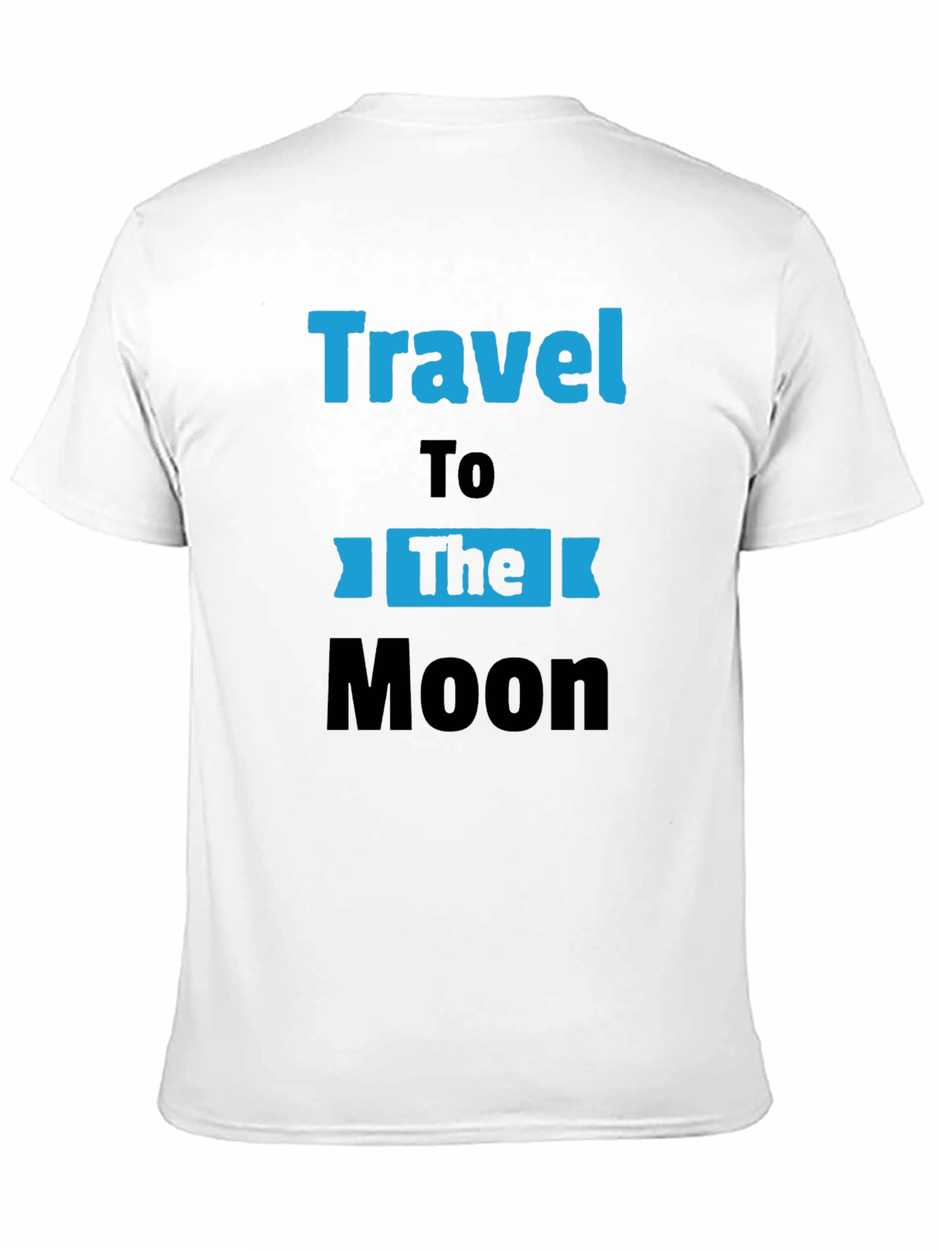 Travel to the Moon Black Graphic T-Shirt
