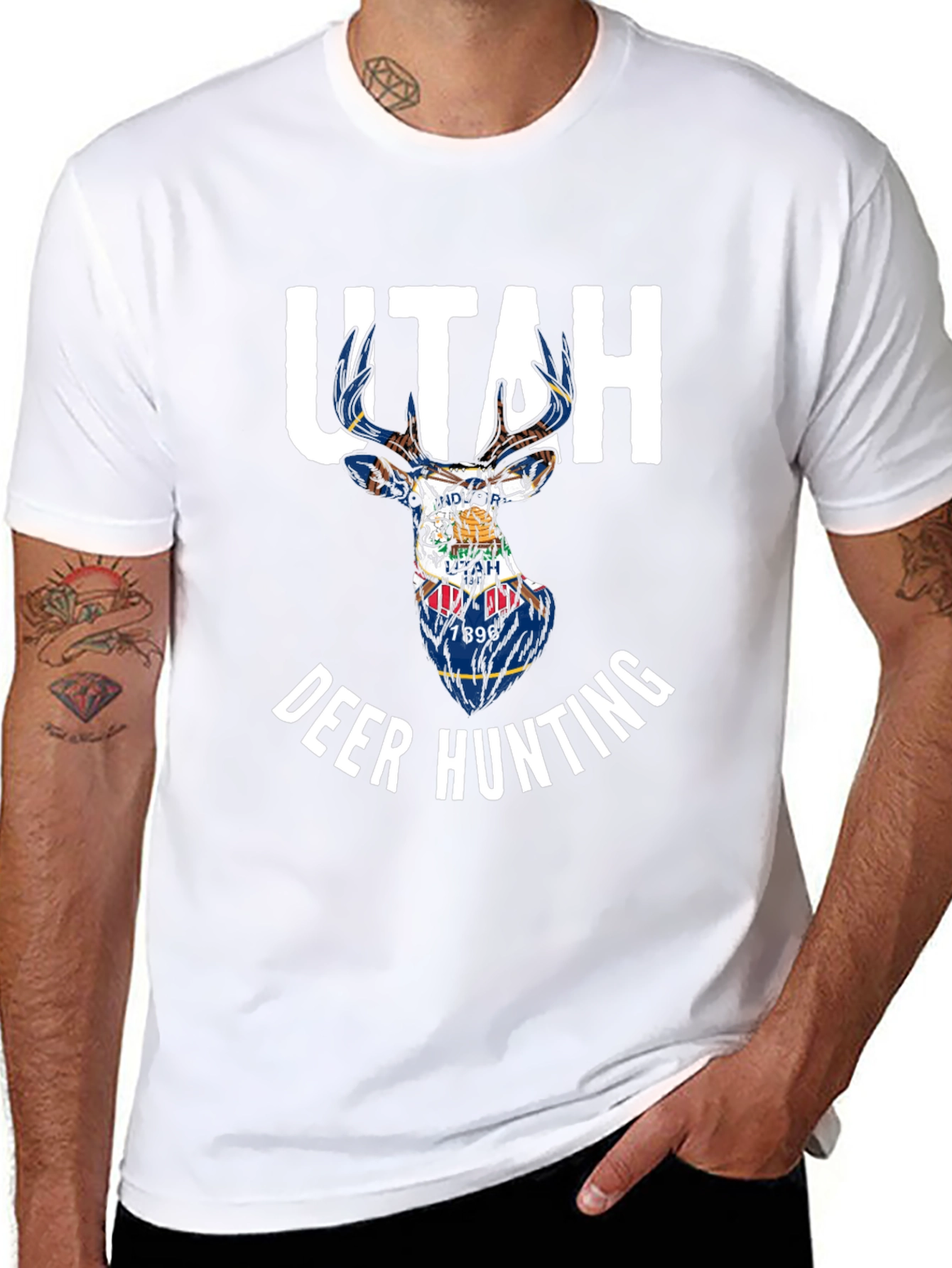 Utah Deer Hunting State Flag T-Shirt