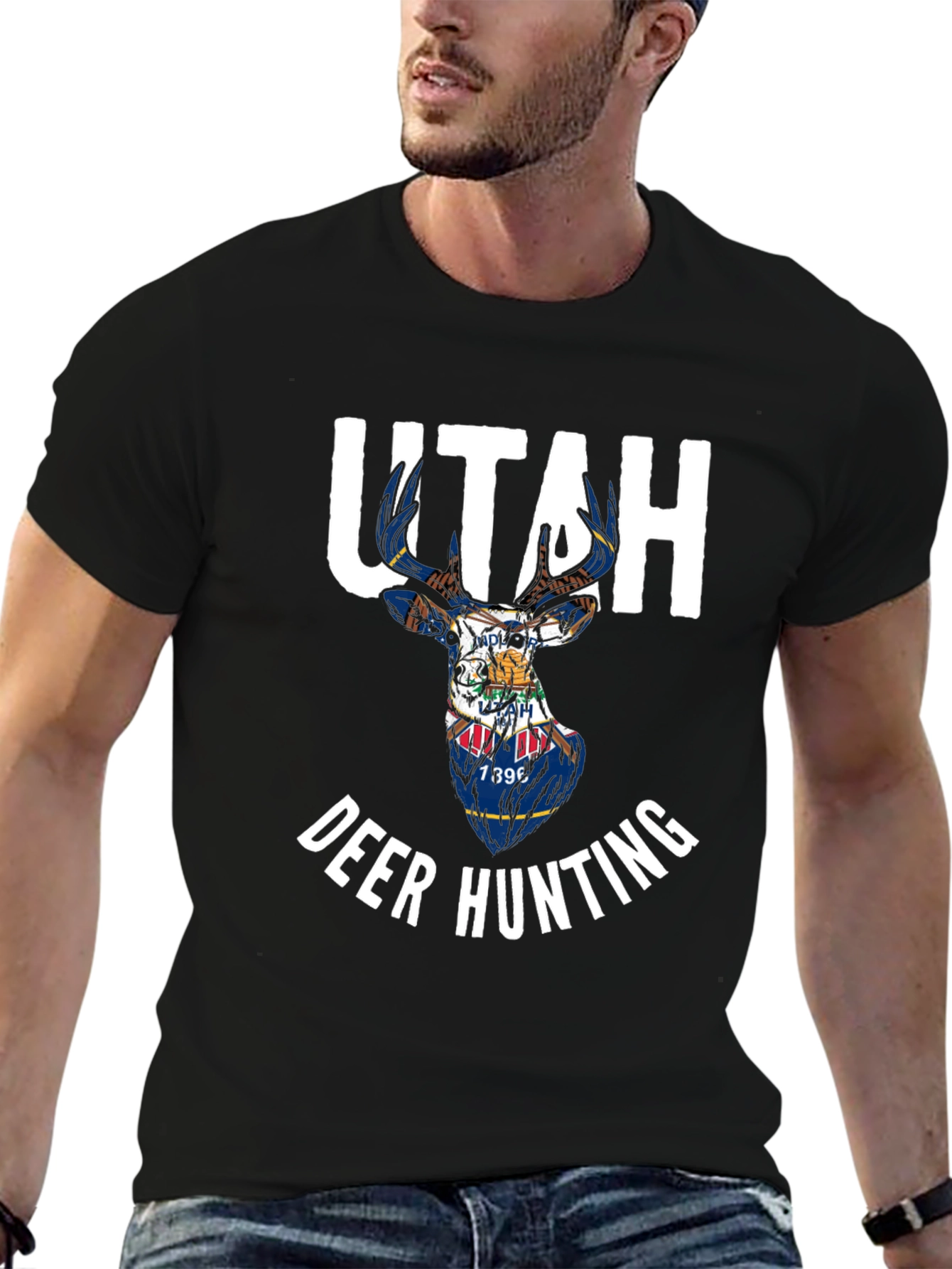 Utah Deer Hunting State Flag T-Shirt