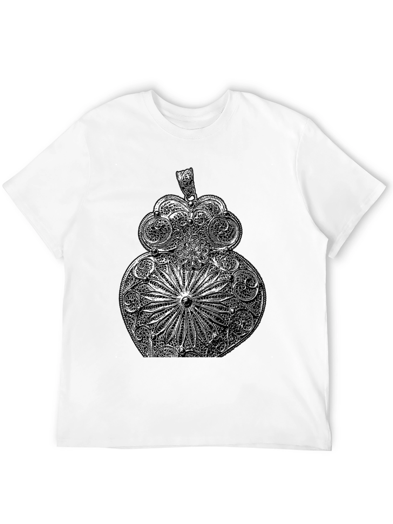 Ornate Filigree Design Black T-Shirt