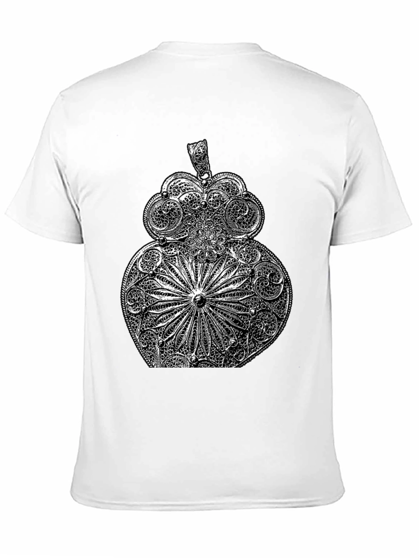 Ornate Filigree Design Black T-Shirt