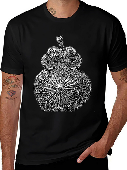 Ornate Filigree Design Black T-Shirt