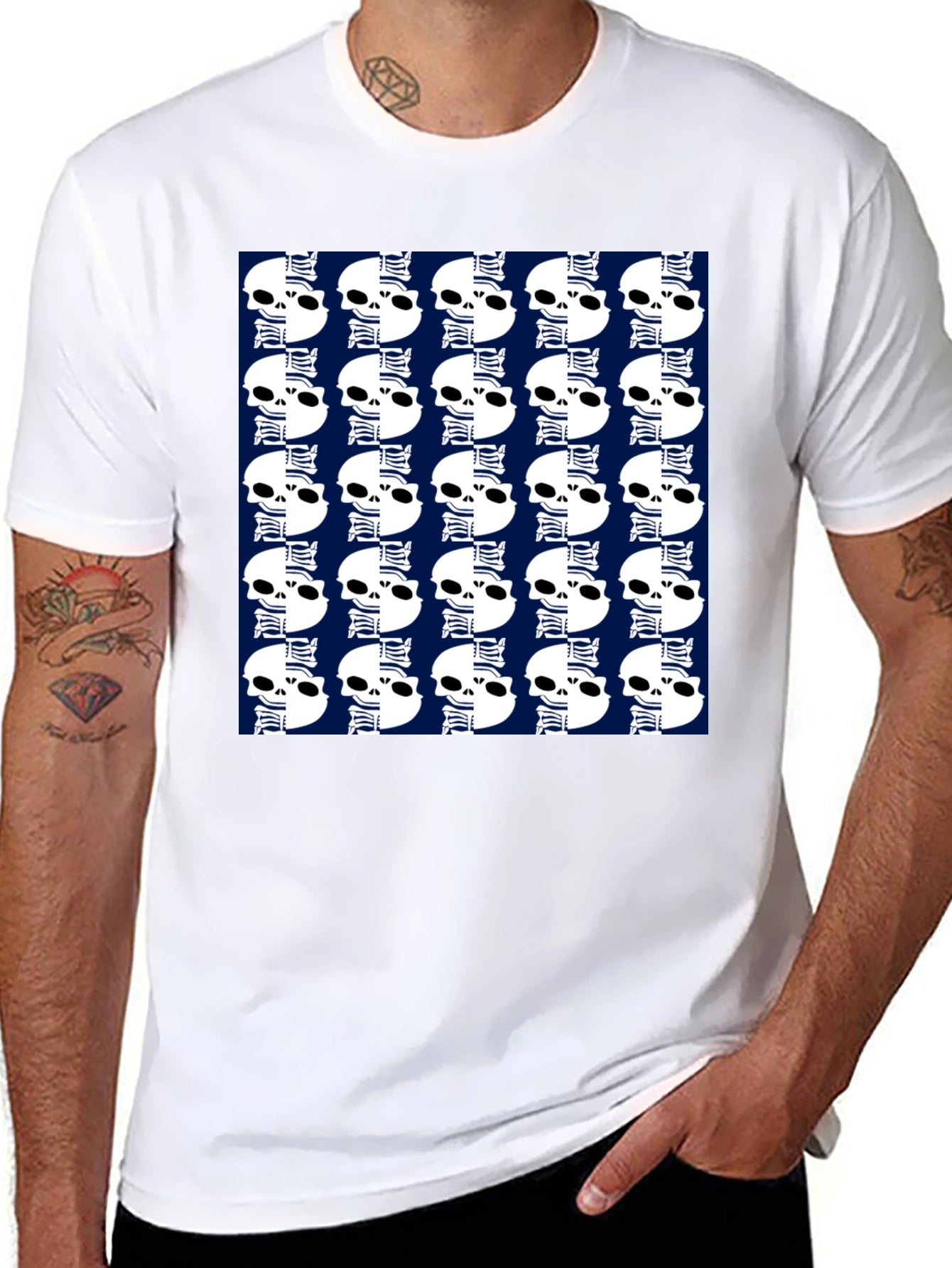 Skull Pattern Black T-Shirt