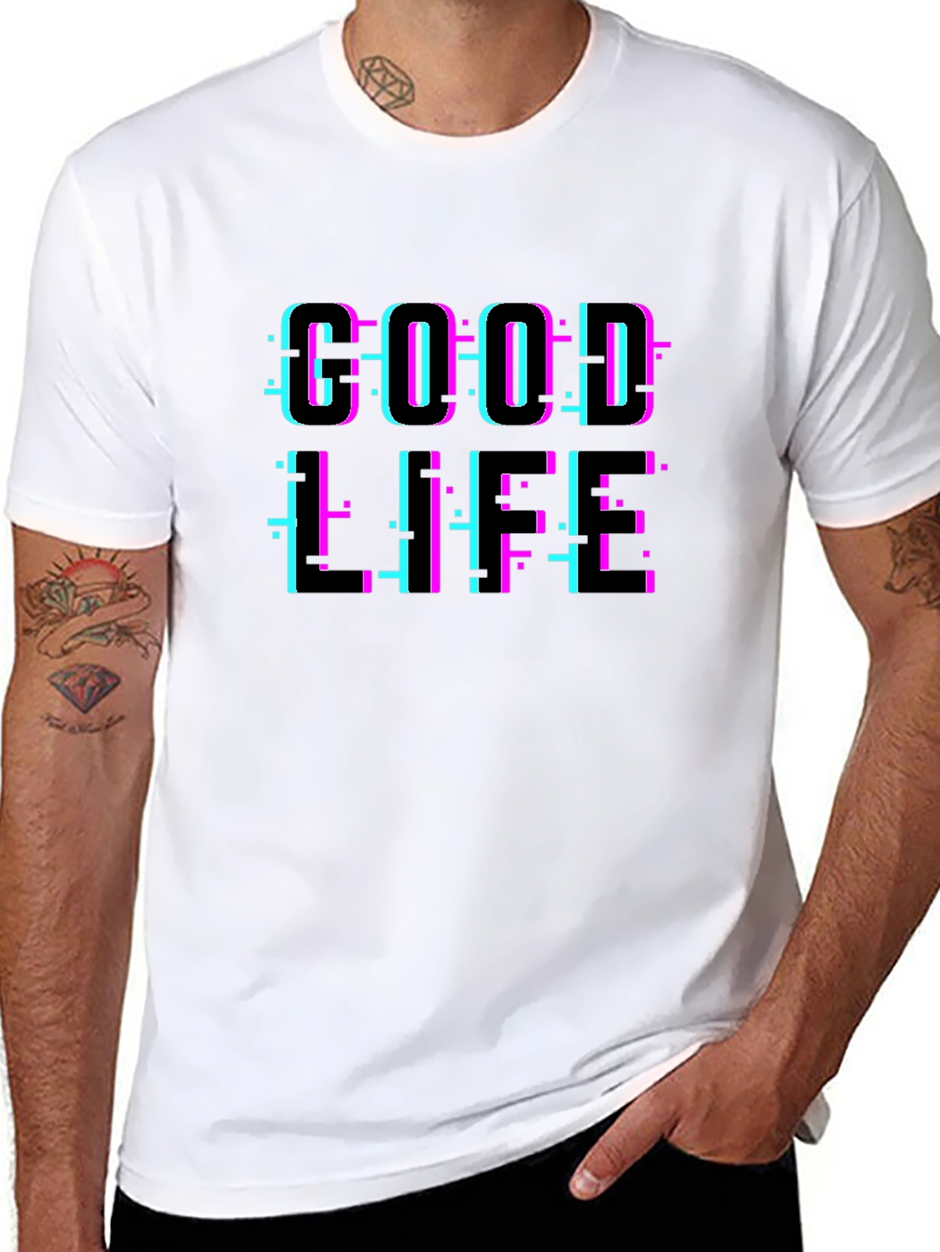 Good Life Glitch Graphic T-Shirt