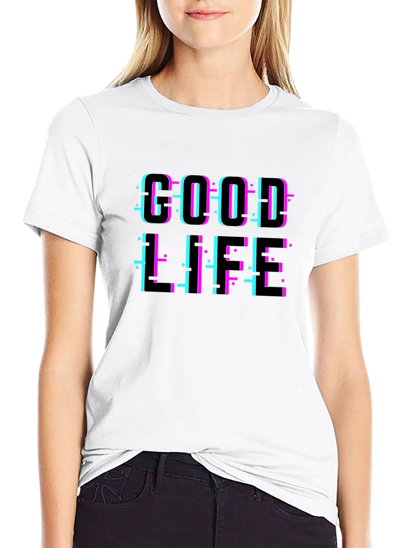 Good Life Glitch Graphic T-Shirt