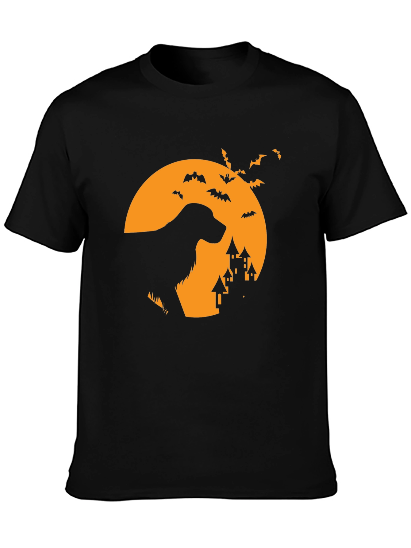 Halloween Dog Silhouette Black T-Shirt
