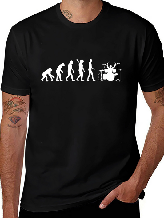 Evolution of Drumming Black T-Shirt