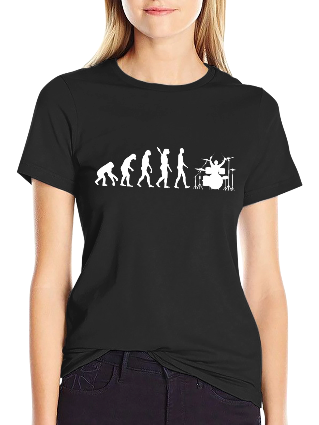 Evolution of Drumming Black T-Shirt