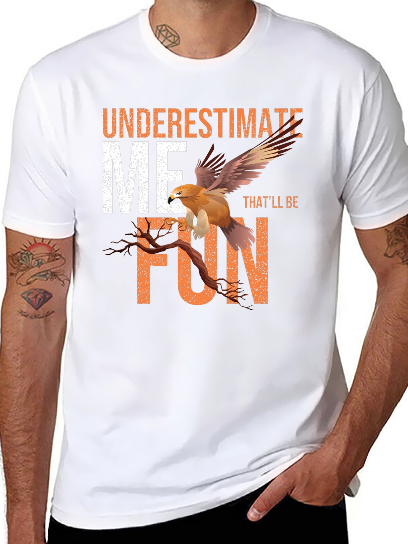 Underestimate Me T-Shirt with Eagle Design