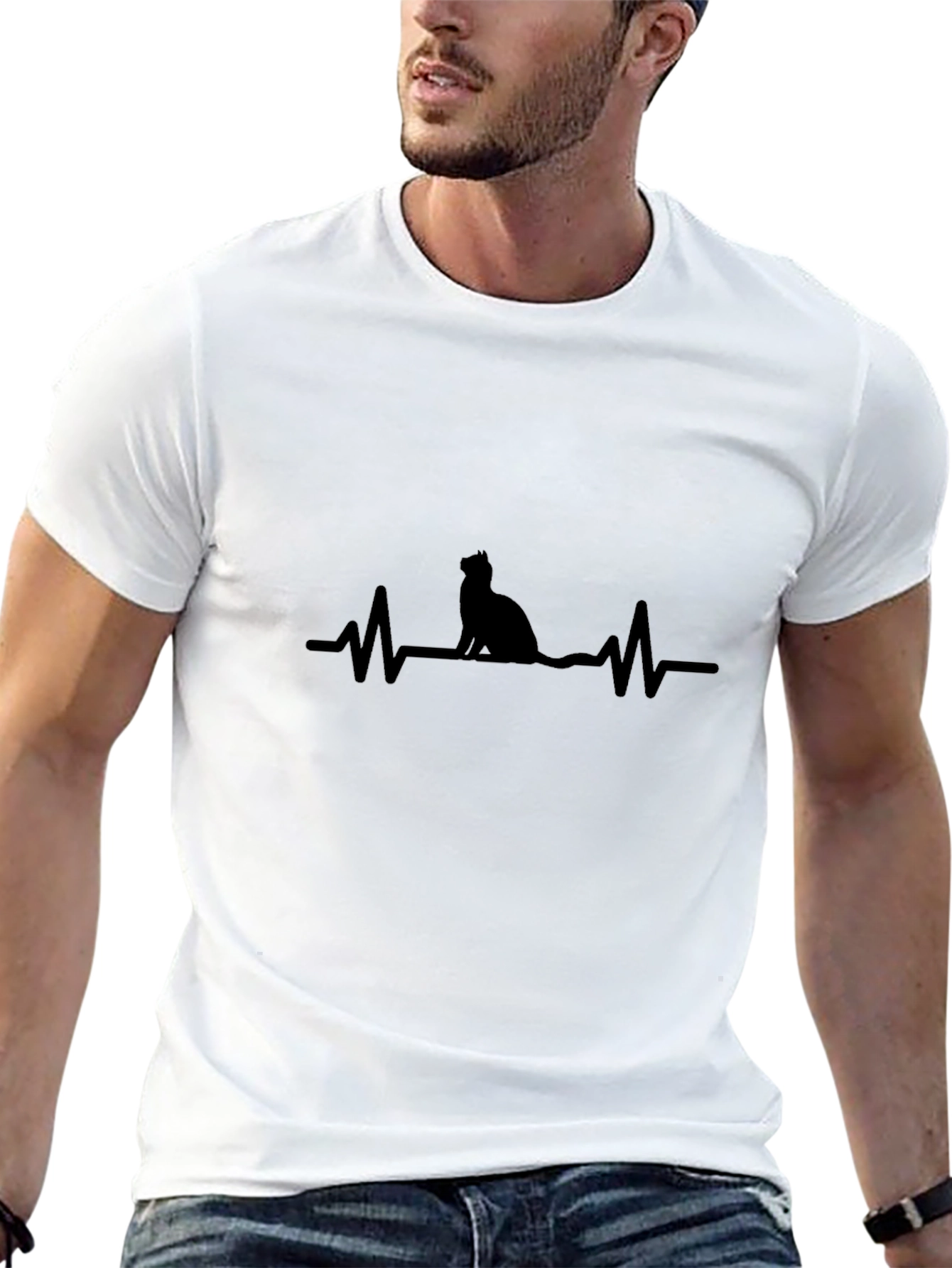 Cat Heartbeat T-Shirt - Purrfect Gift!