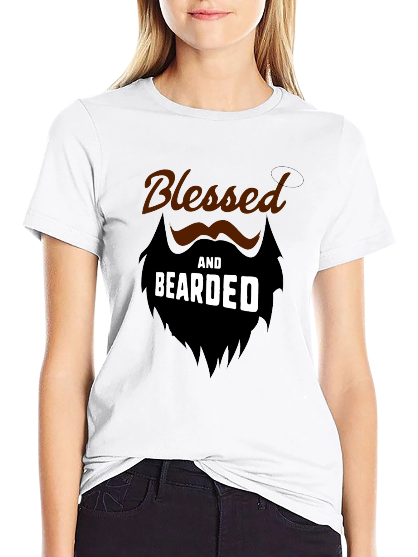 Blessed and Bearded Black Graphic T-Shirt