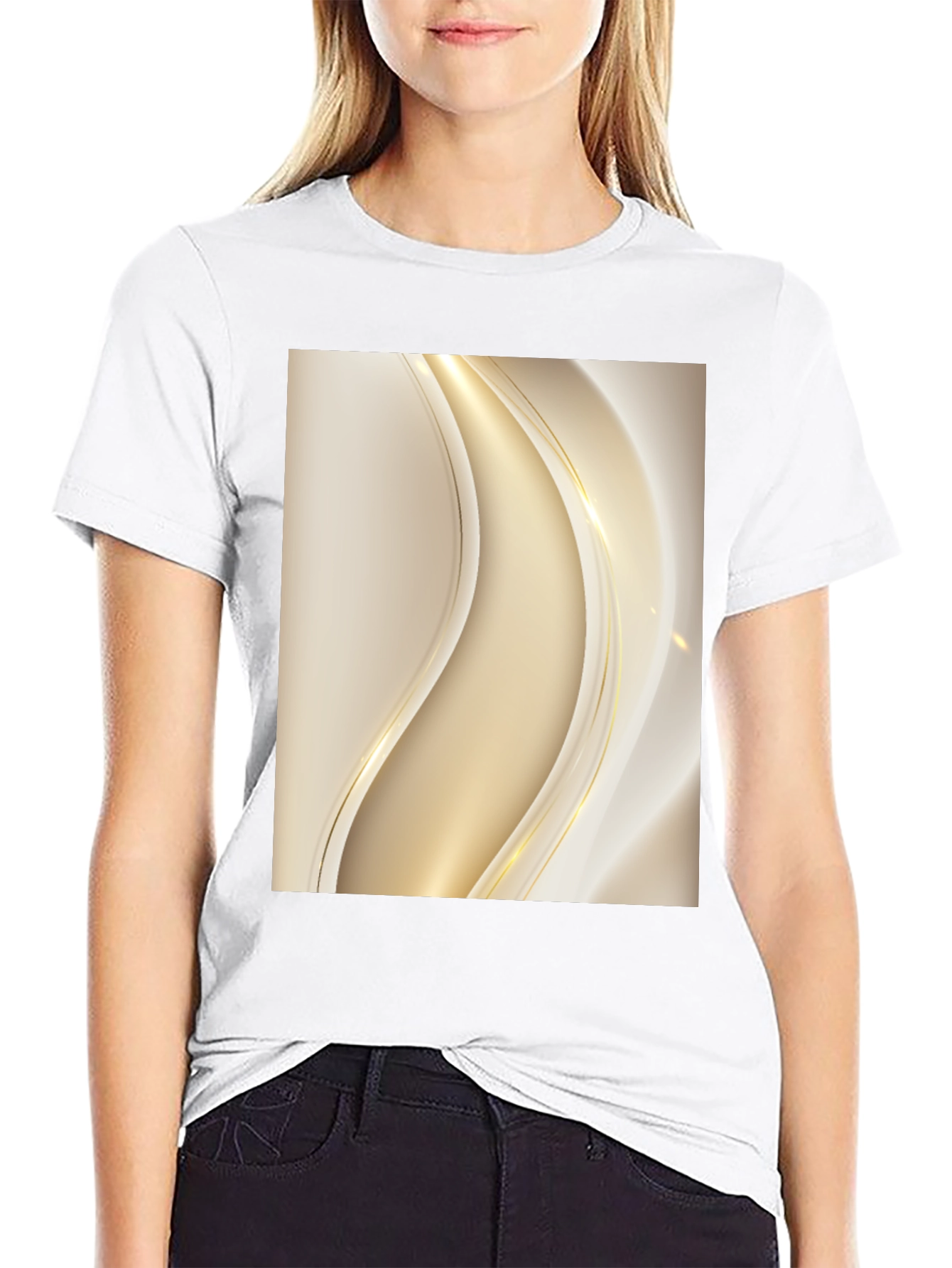 Elegant Abstract Design Black T-Shirt