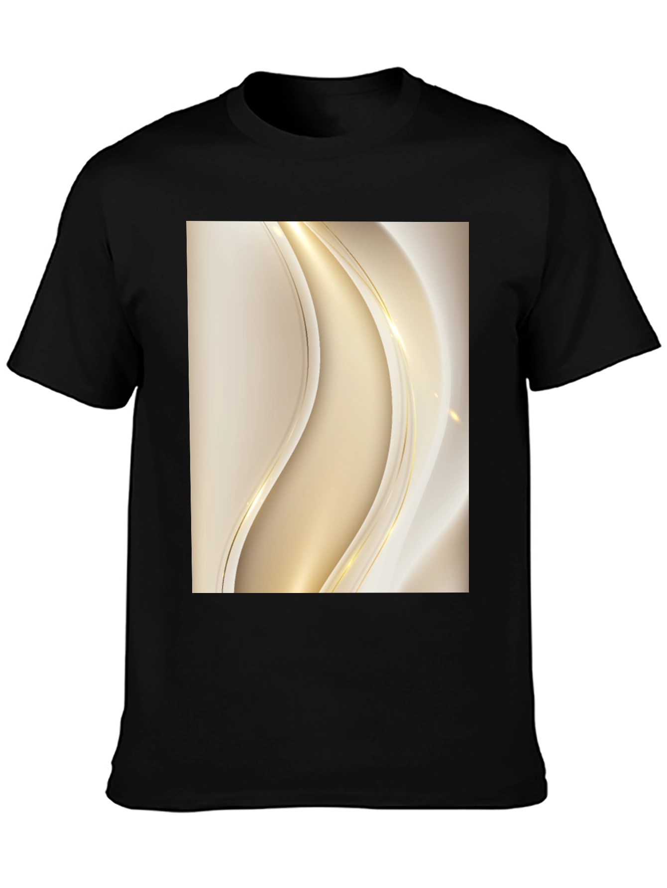 Elegant Abstract Design Black T-Shirt