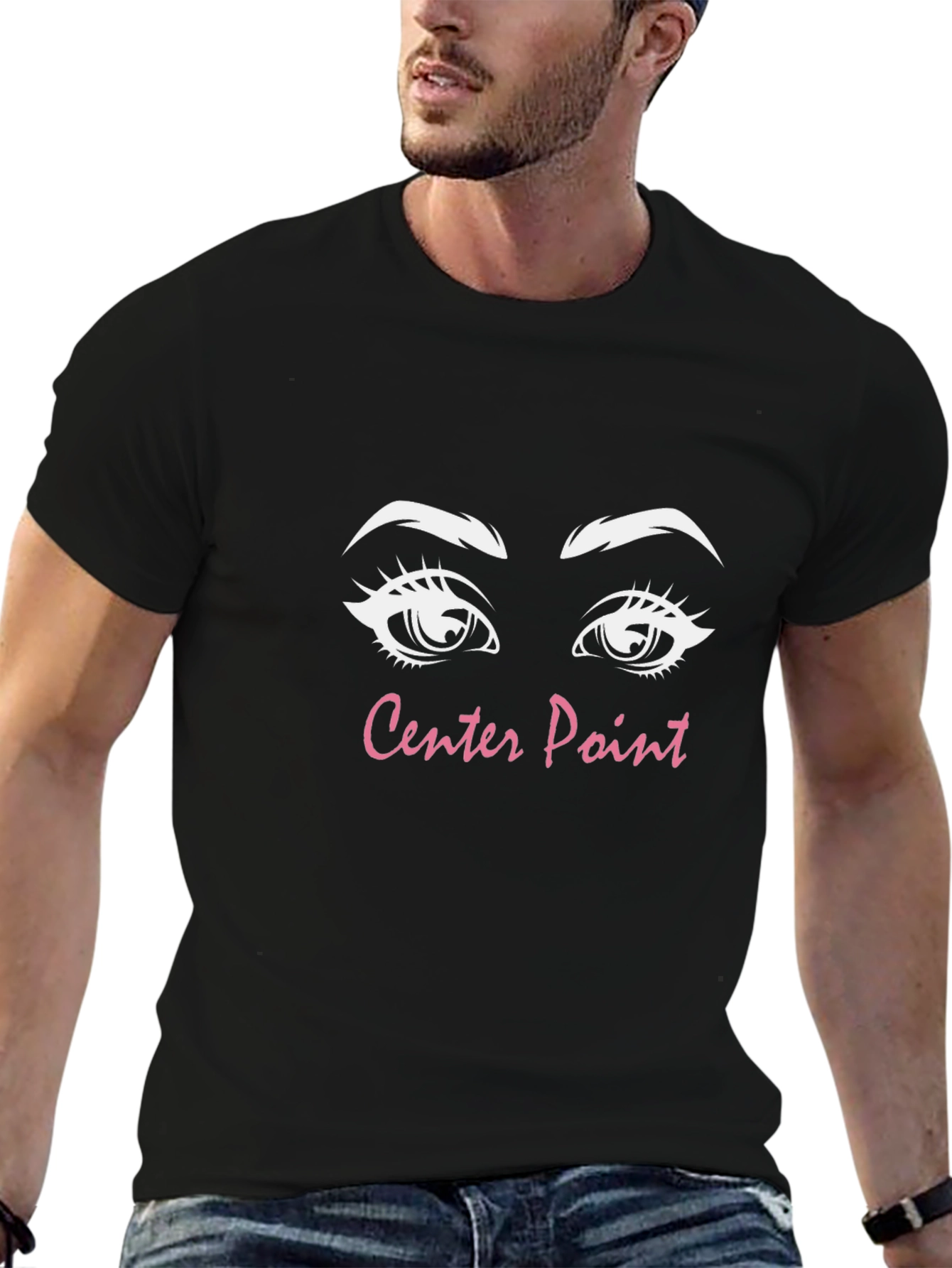 Center Point Graphic Tee - Stylish Black T-Shirt