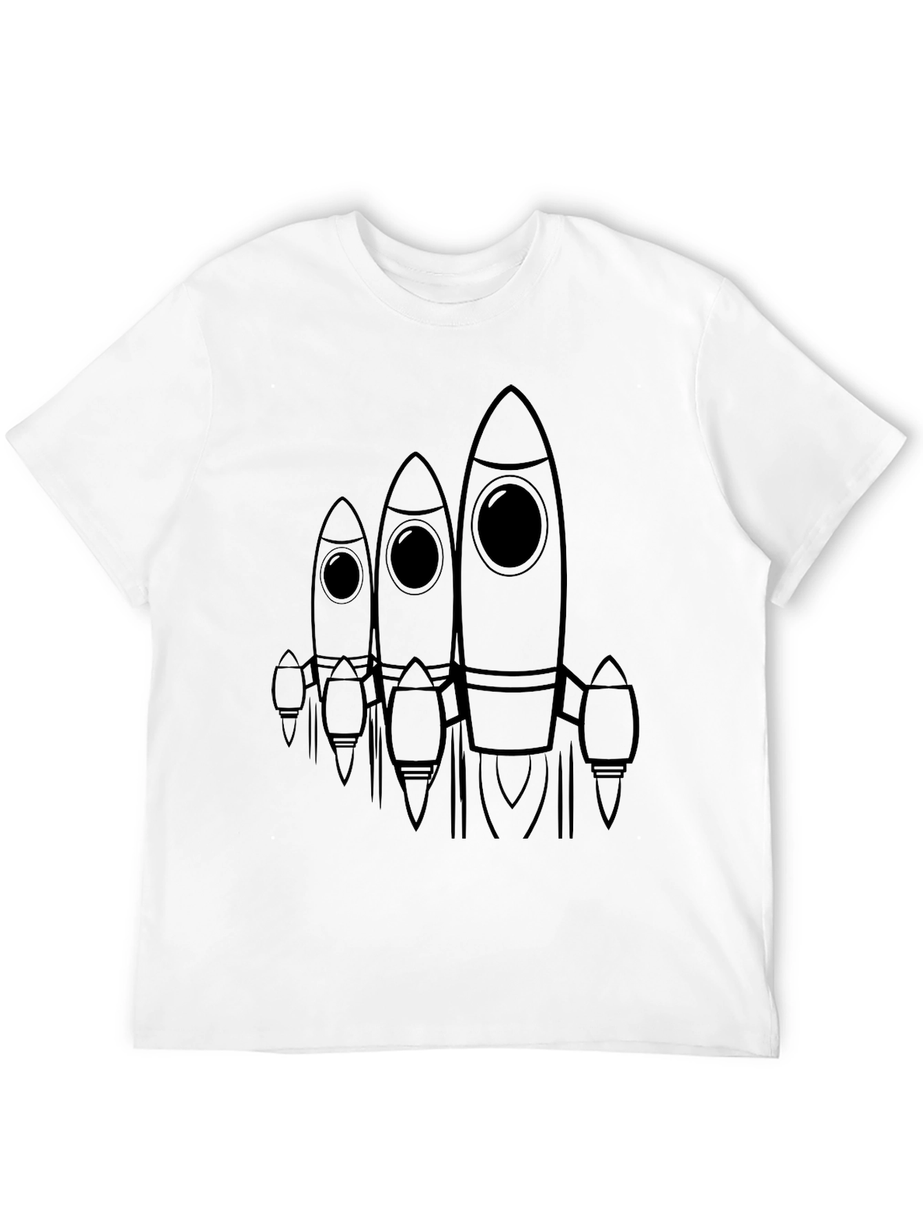 Rocket Graphic Tee - Black Cotton Casual Wear