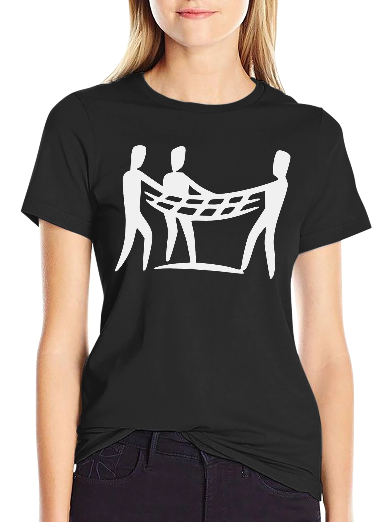Abstract Net Carrier Black T-Shirt