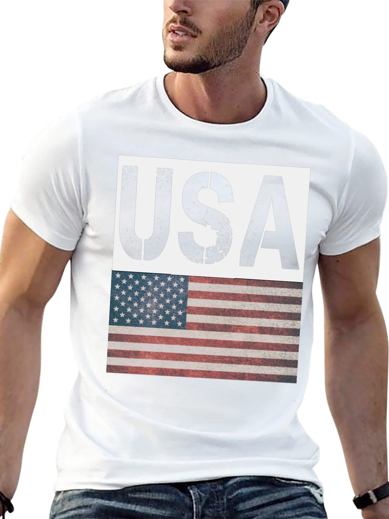 USA Flag Graphic T-Shirt - Patriotic Style
