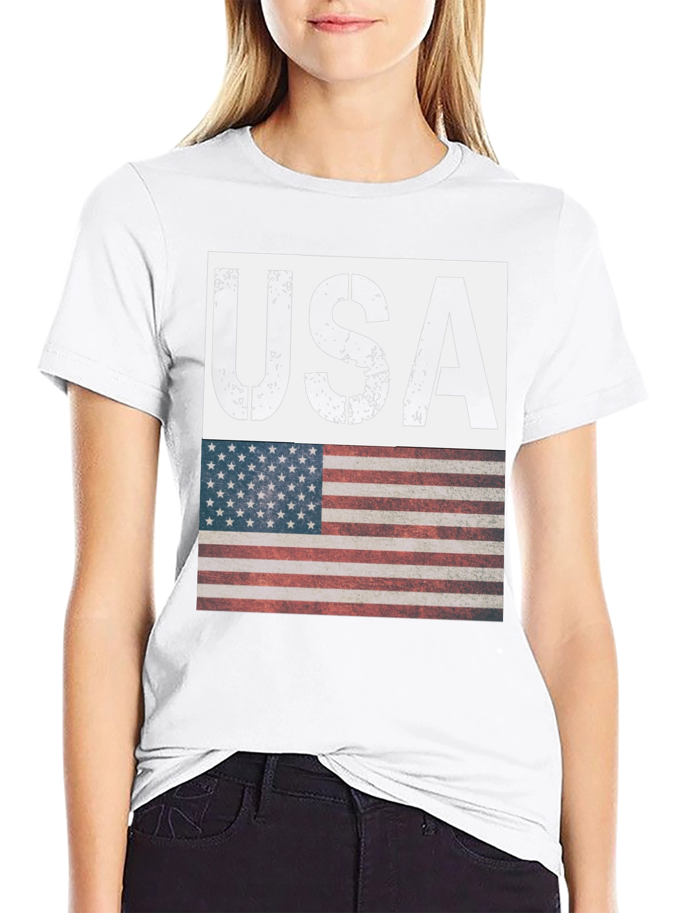 USA Flag Graphic T-Shirt - Patriotic Style