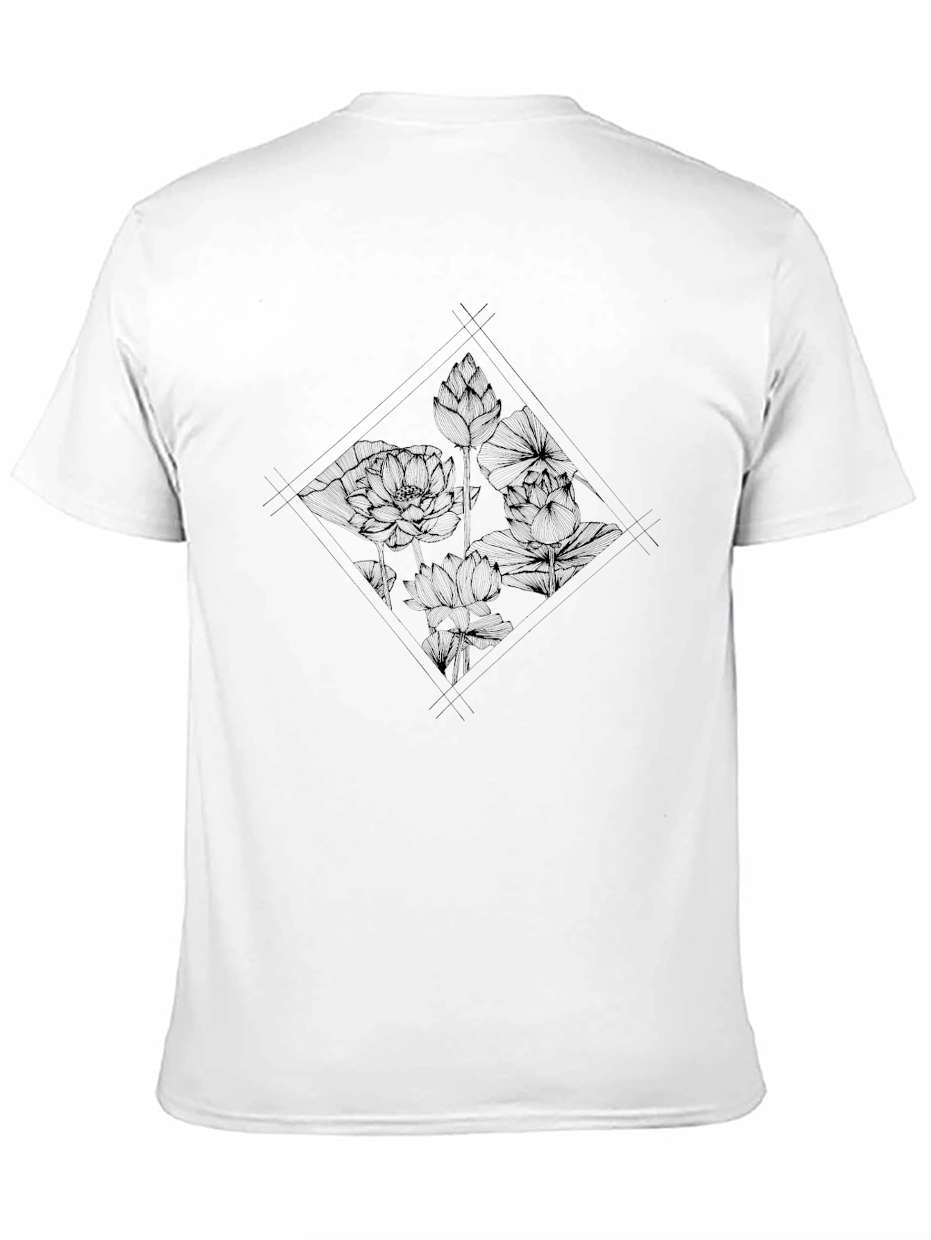 Black Floral Diamond Graphic T-Shirt