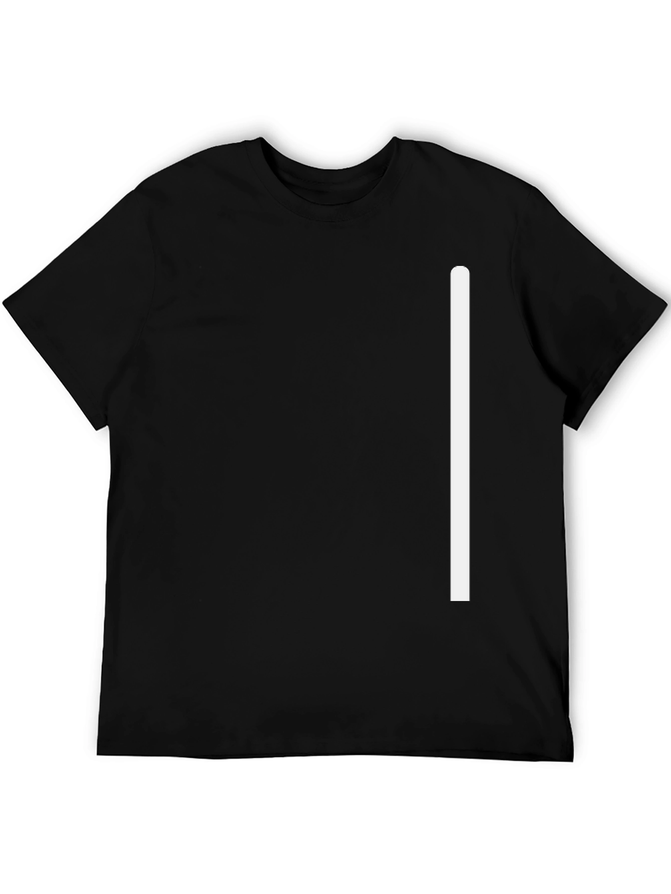 Minimalist Black T-Shirt with White Stripe