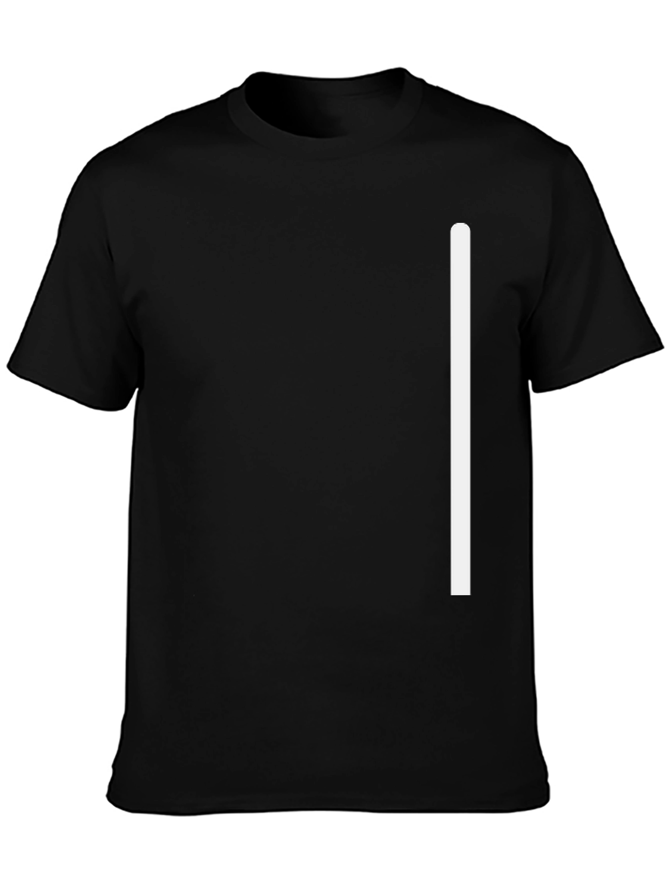 Minimalist Black T-Shirt with White Stripe