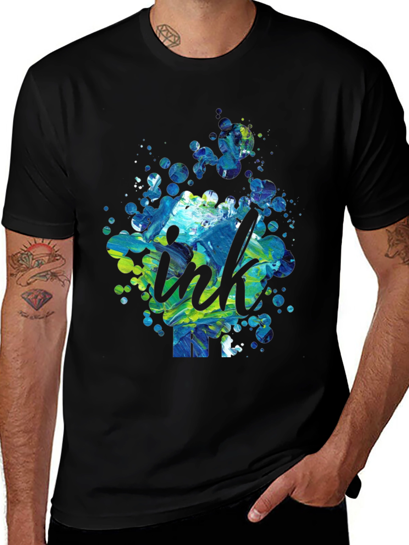 Ink Splatter Graphic Tee - Modern Design