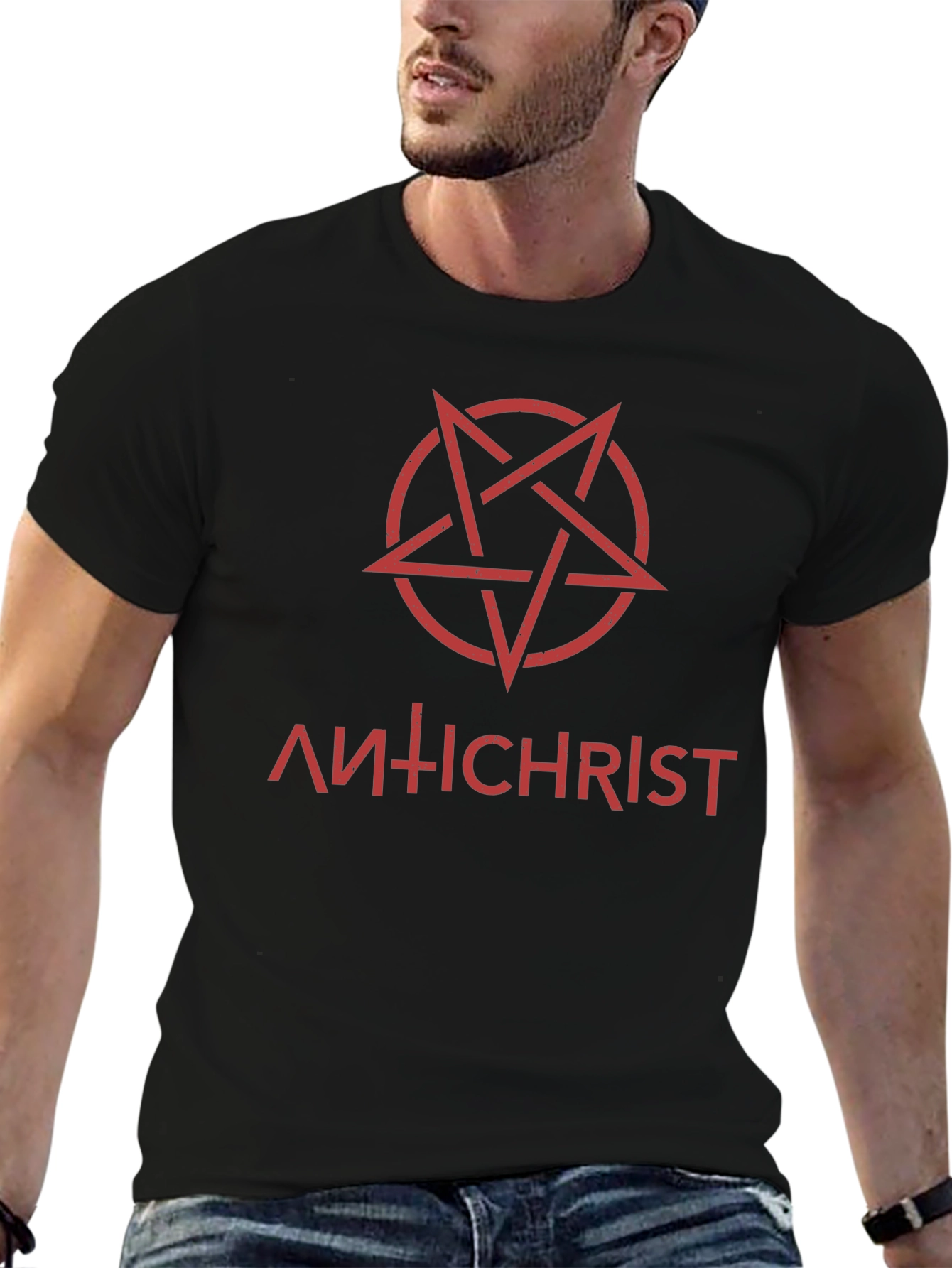 Antichrist Graphic Tee - Black Cotton T-Shirt
